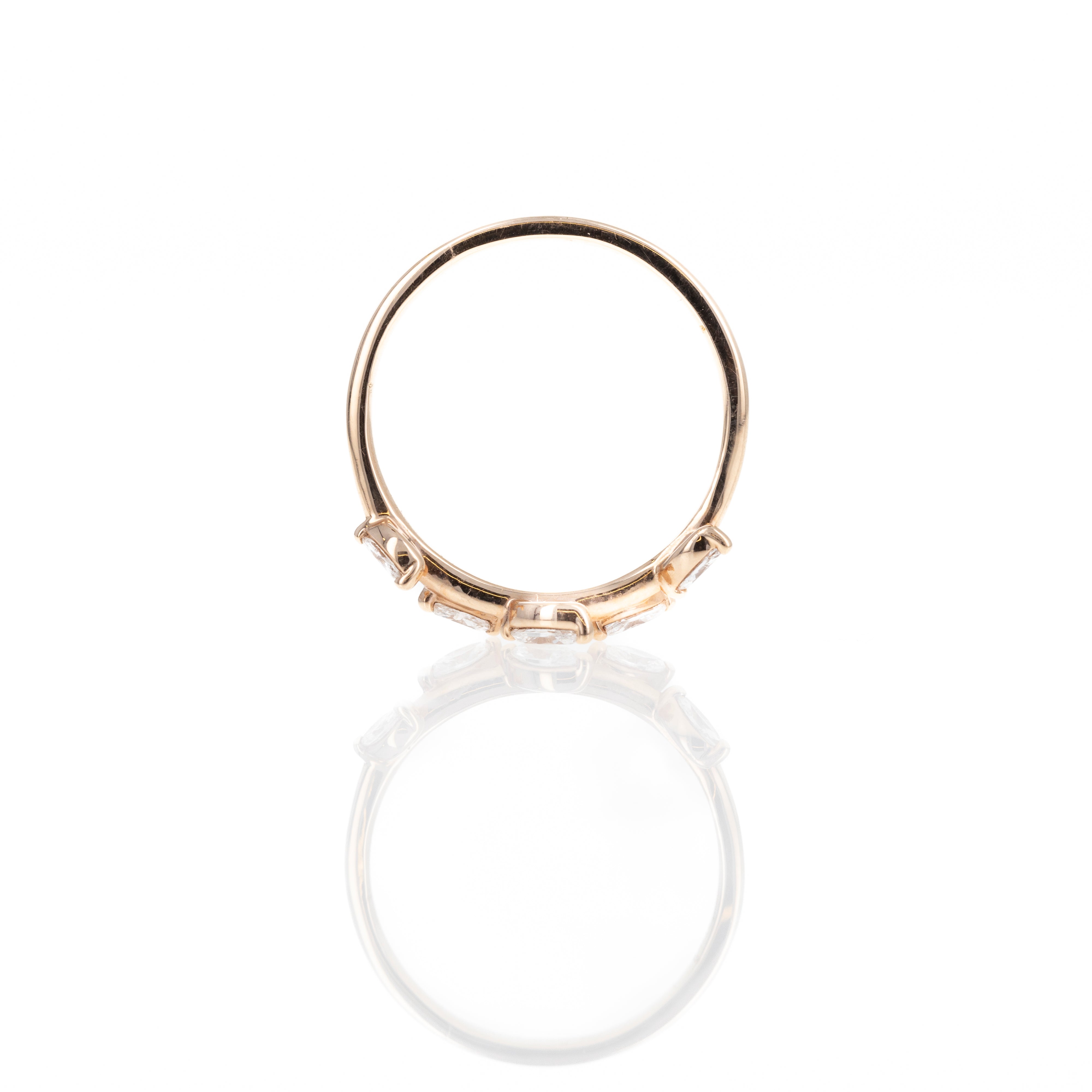 14K Gold Gold 0.25 Carat Marquise Diamond Leaf Band - Replica Handbags