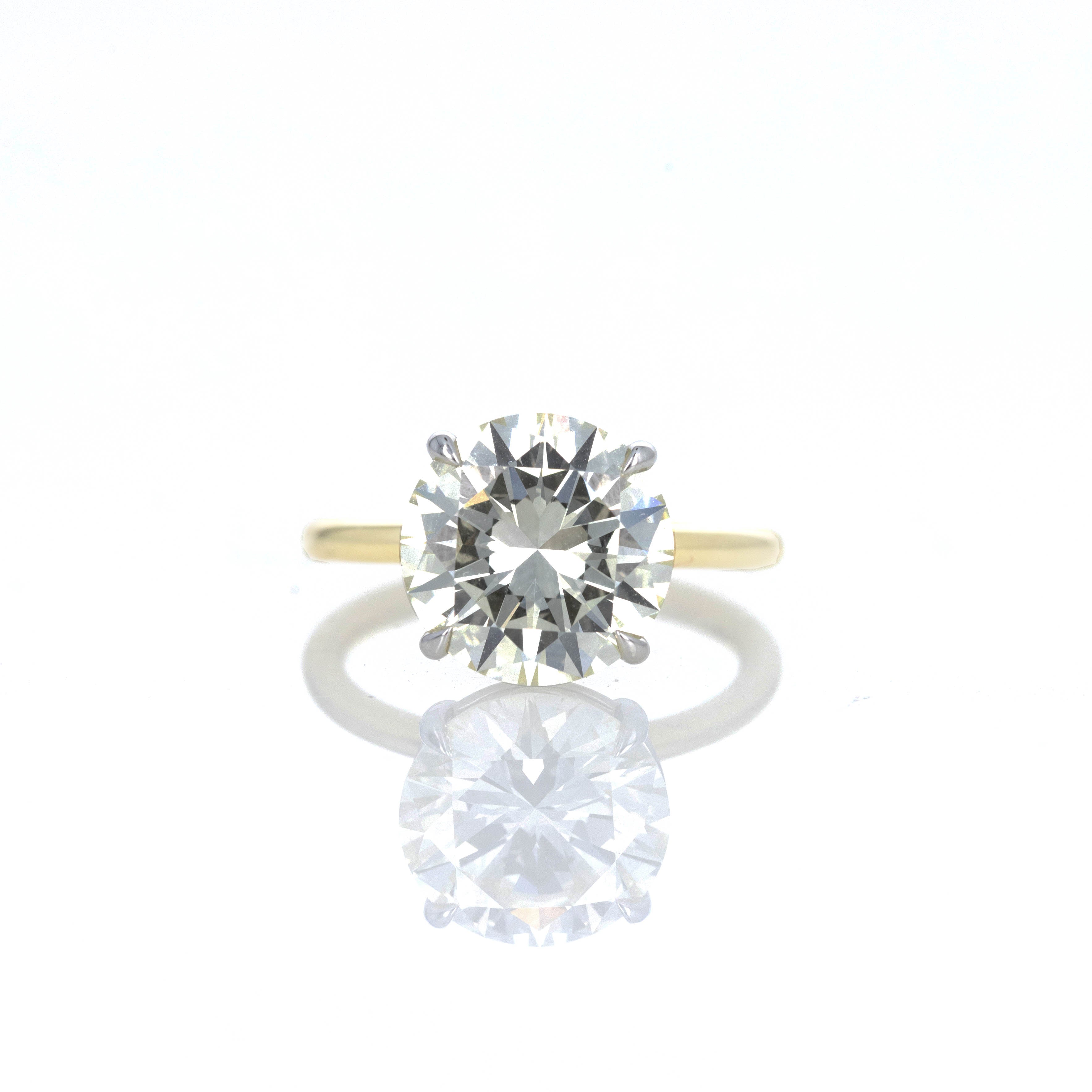 5 Carat Round Brilliant Diamond Engagement in 18K Yellow Gold Platinum GIA Certified -  Replica Handbags 