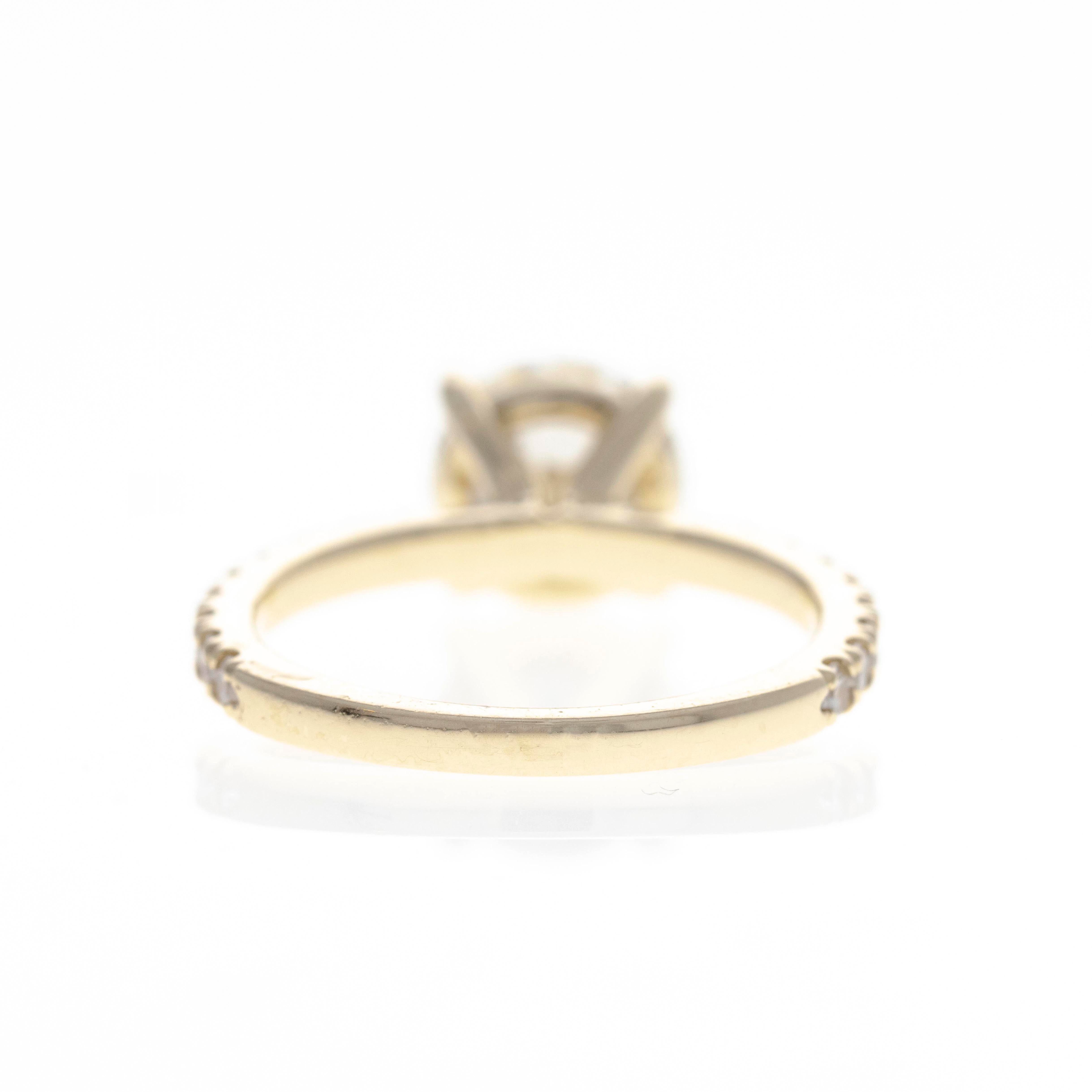 14K Yellow Gold 2.10 Carat Round Diamond Engagement Ring - Replica Handbags