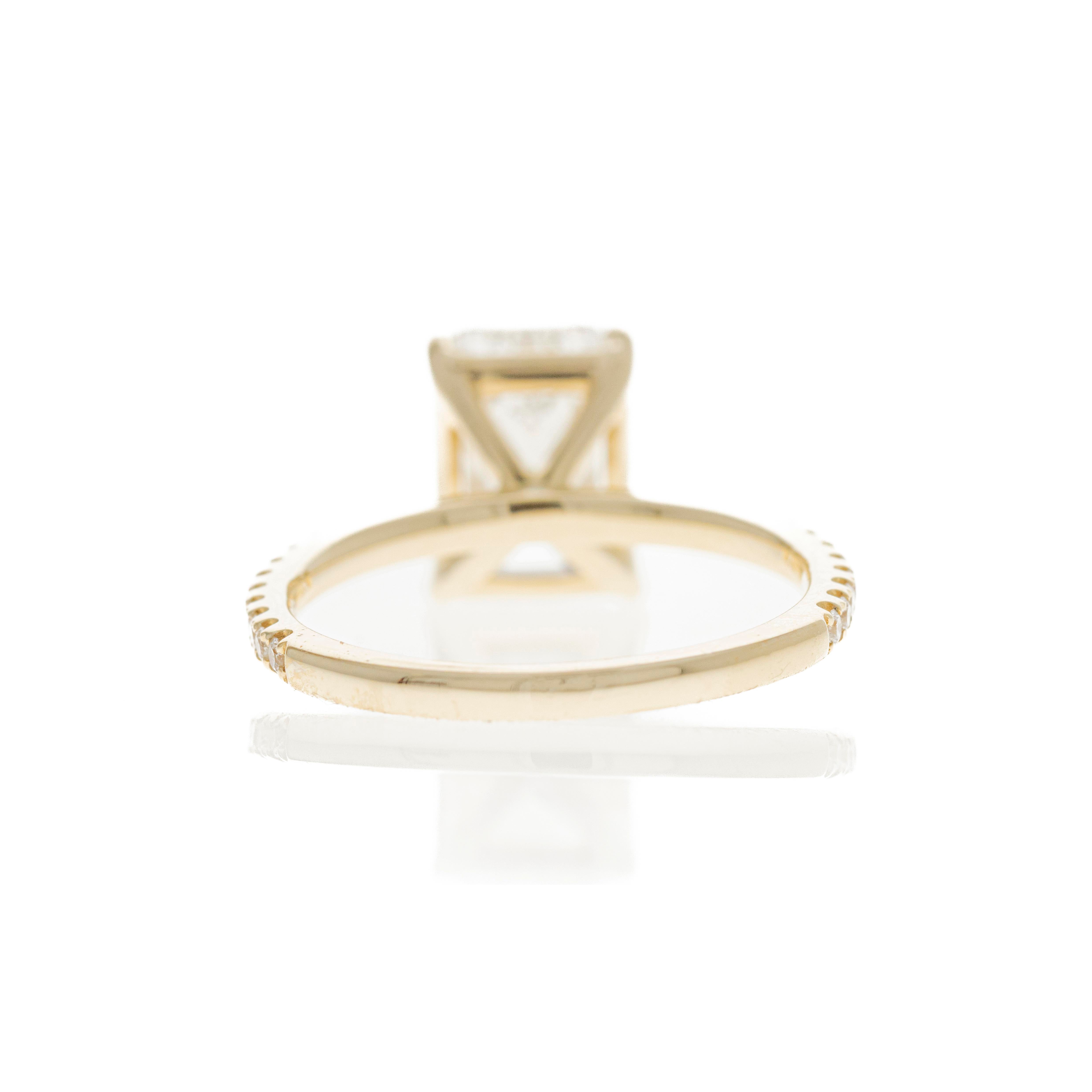 Lab Grown 3 Carat Emerald Diamond Accented Engagement Ring -  Replica Handbags 