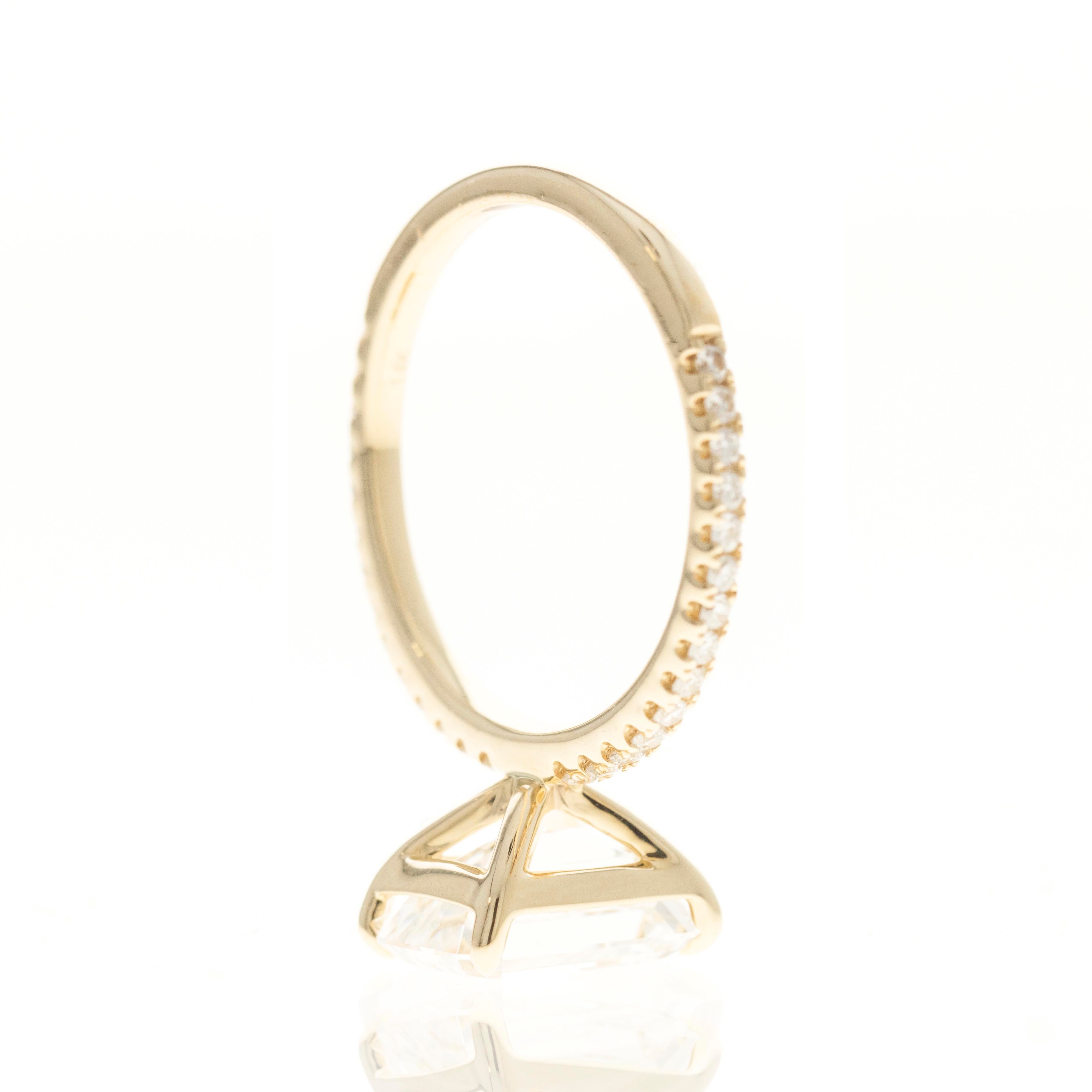 Lab Grown 3 Carat Emerald Diamond Accented Engagement Ring -  Replica Handbags 