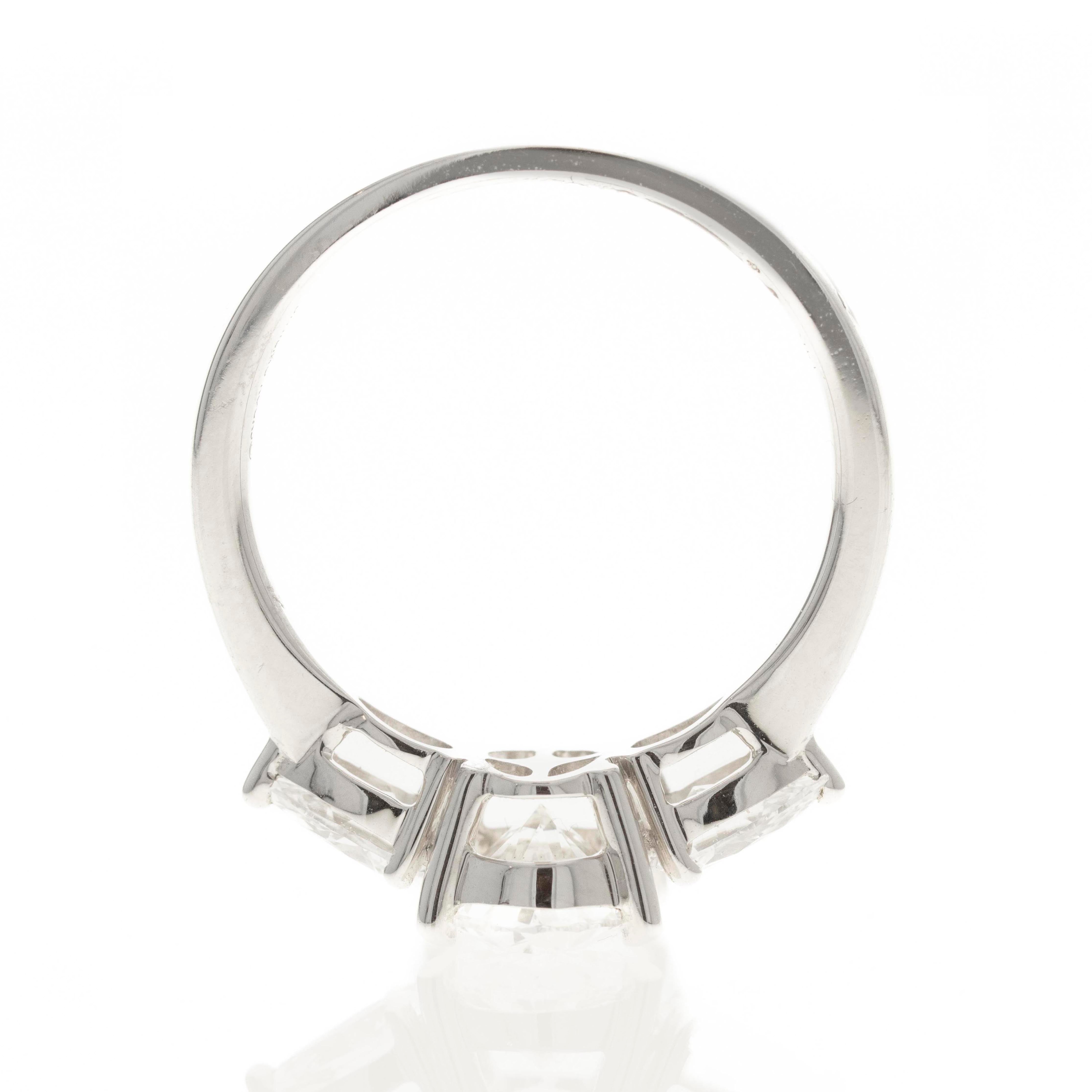 Lab Grown 1.5 Carat Oval Diamond Pear Three Stone Engagement Ring - Replica Handbags