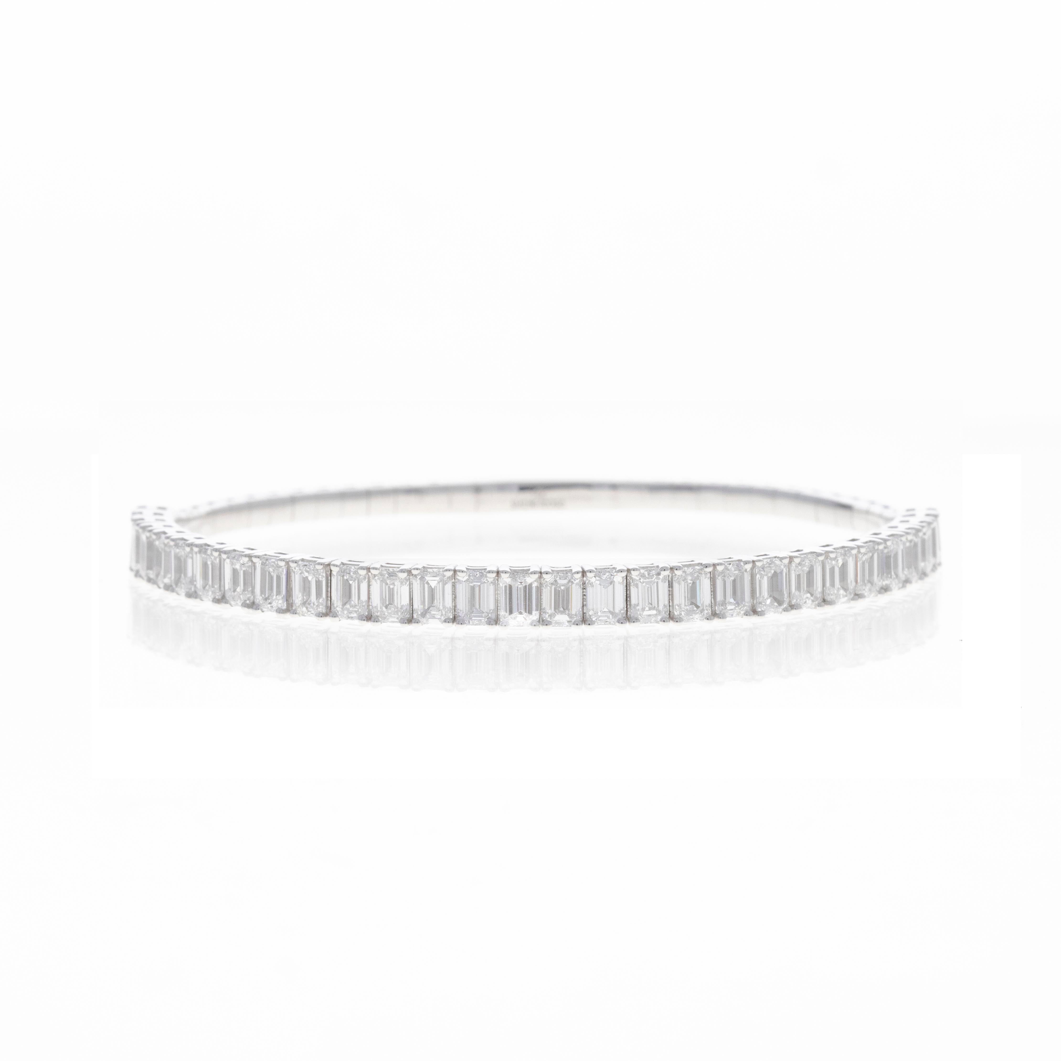 Lab Grown 7.3 Carat Emerald Diamond Flexible Bangle -  Replica Handbags 