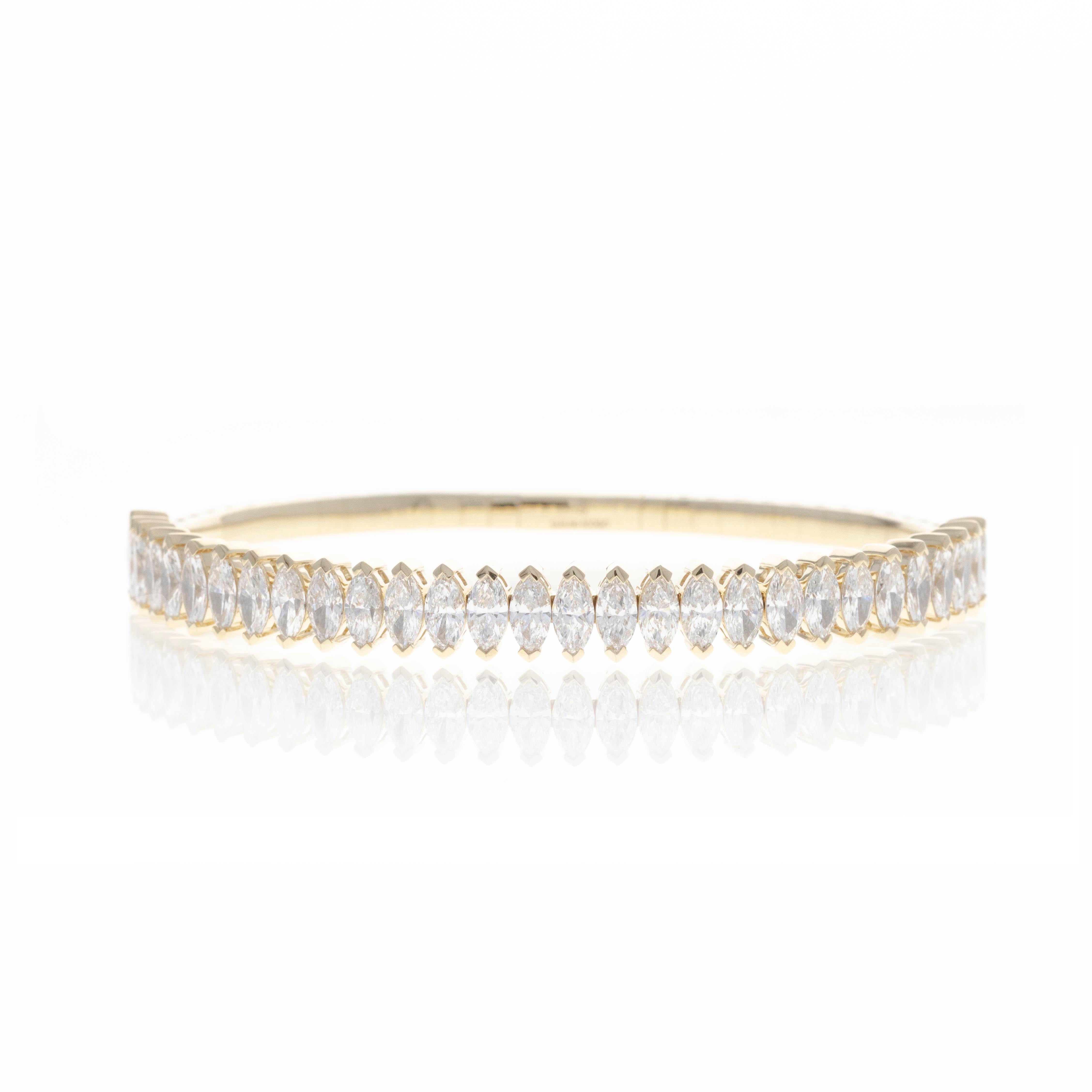 Lab Grown 5.9 Carat Marquise Diamond Flexible Bangle - Replica Handbags