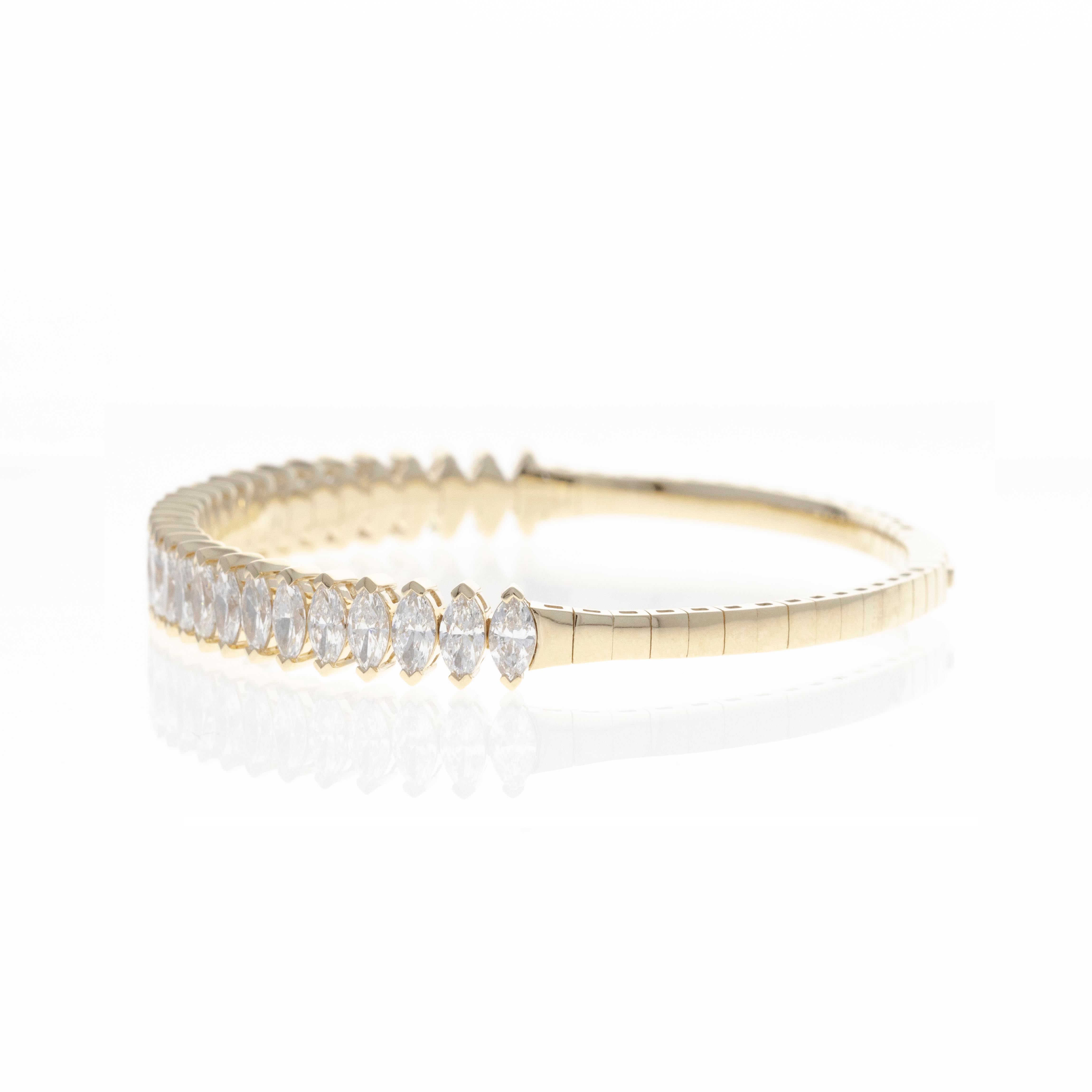 Lab Grown 5.9 Carat Marquise Diamond Flexible Bangle -  Replica Handbags 