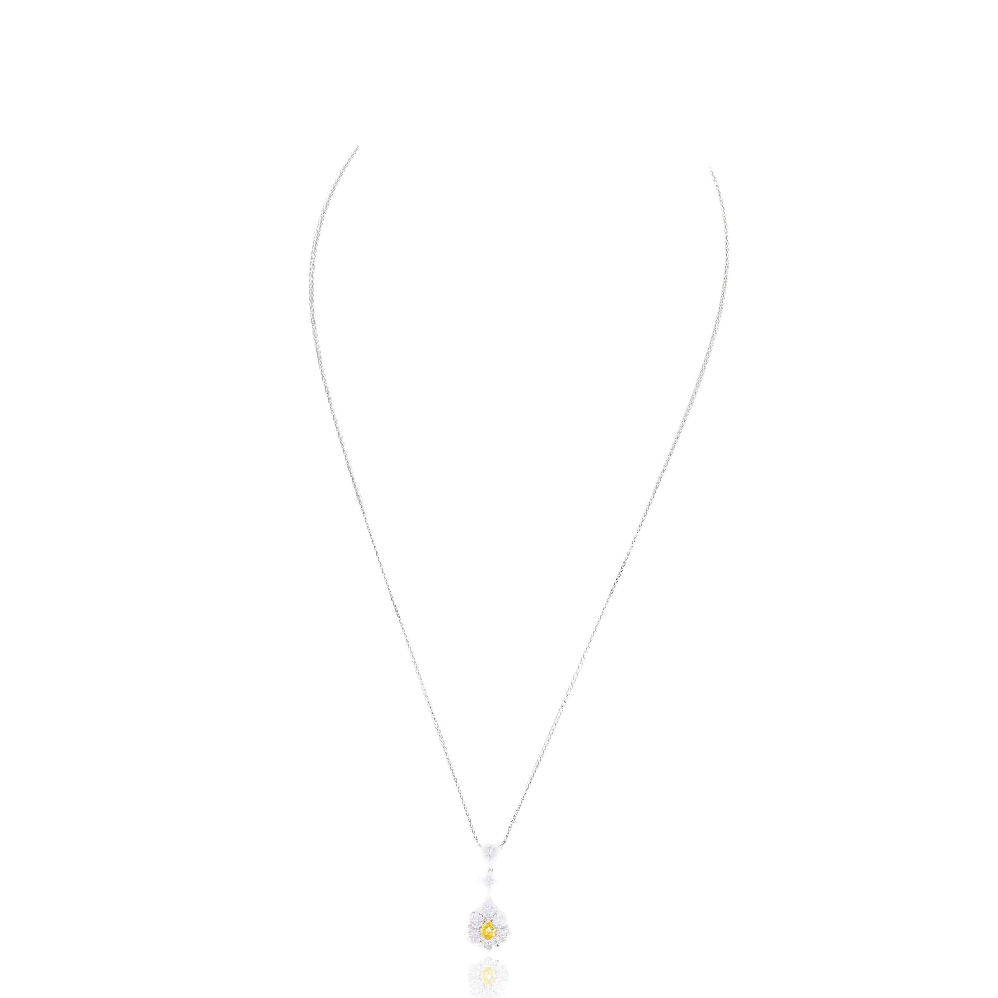 0.18 Carat Fancy Vivid Orangy Yellow Pear Diamond Necklace -  Replica Handbags 