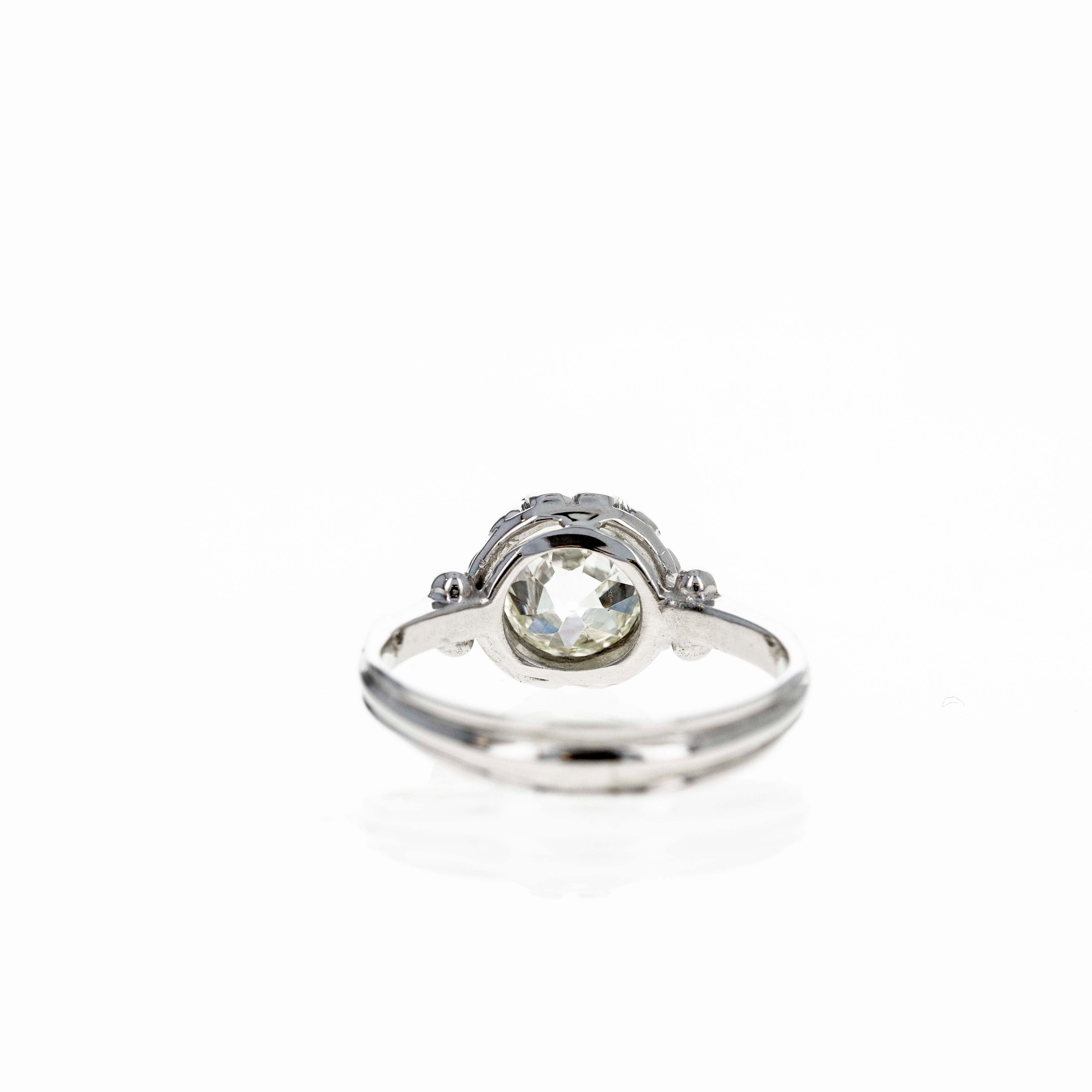 18K White Gold 1.60 Carat Old Mine Cut Diamond Engagement Ring -  Replica Handbags 