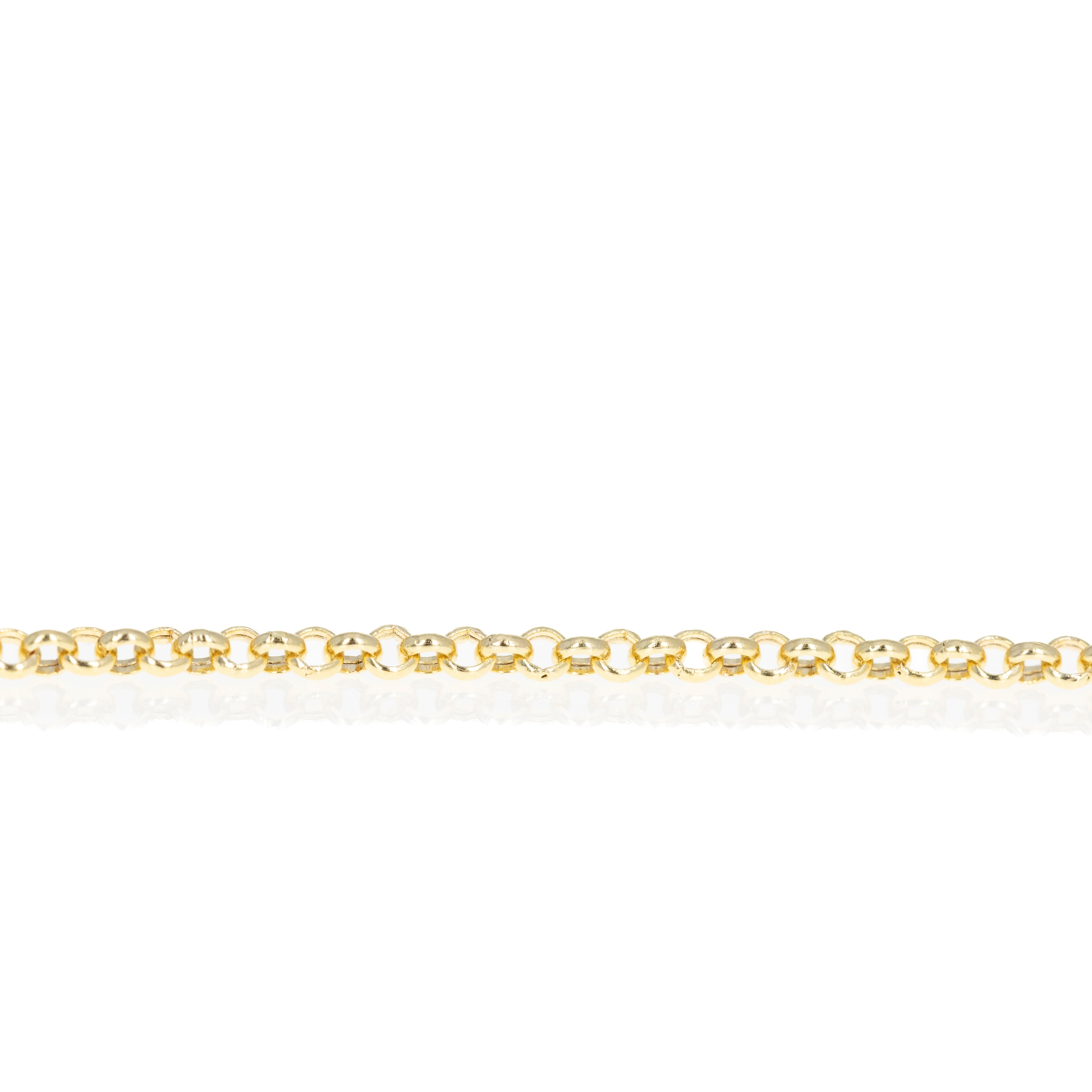 14K Yellow Gold 2.5mm Hollow Rolo Chain Bracelet -  Replica Handbags 