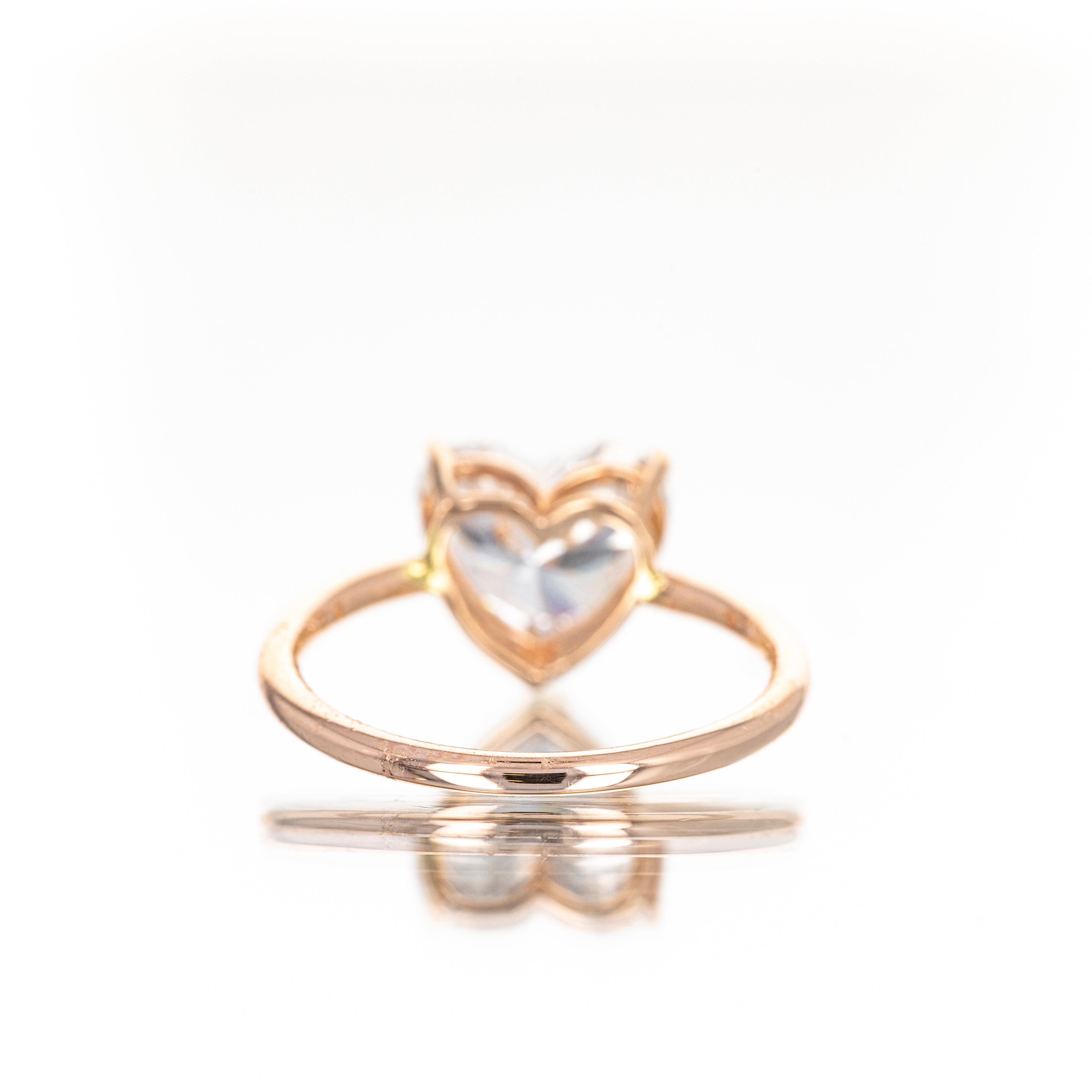 Lab Grown 14K Rose Gold 3.16 Carat Heart Diamond Engagement Ring -  Replica Handbags 