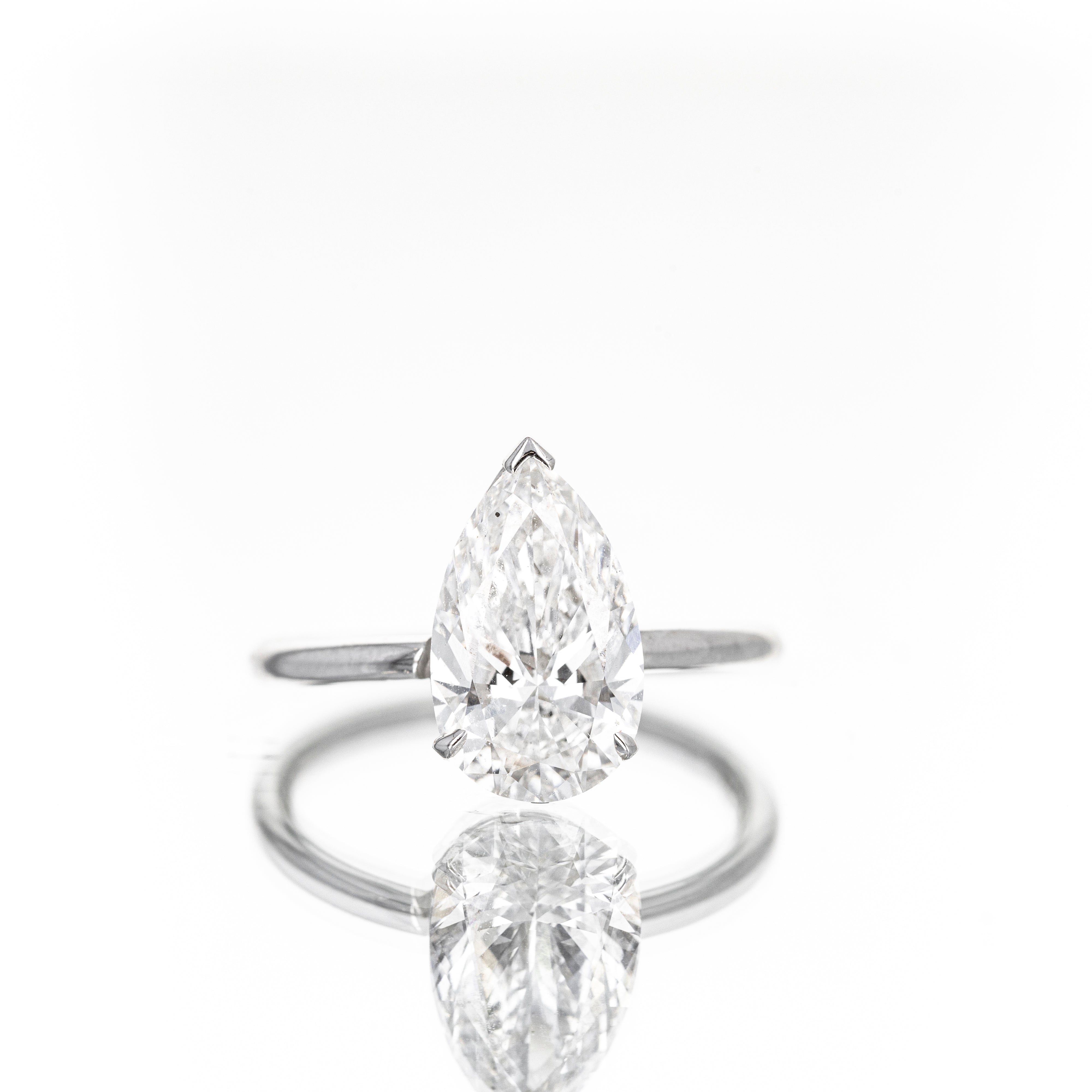 14K White Gold Lab Grown 3.03 Carat Pear Diamond Engagement Ring -  Replica Handbags 