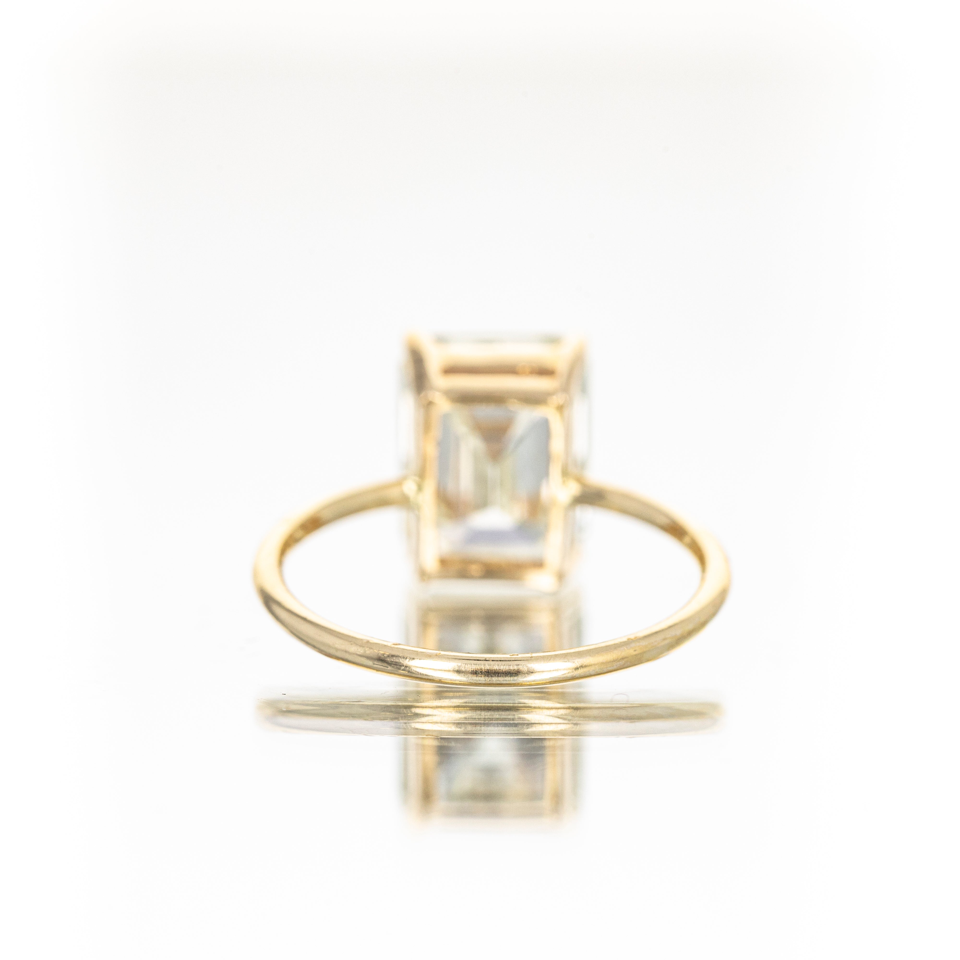 14K Yellow Gold 4.49 Carat Emerald Cut Diamond Engagement Ring -  Replica Handbags 