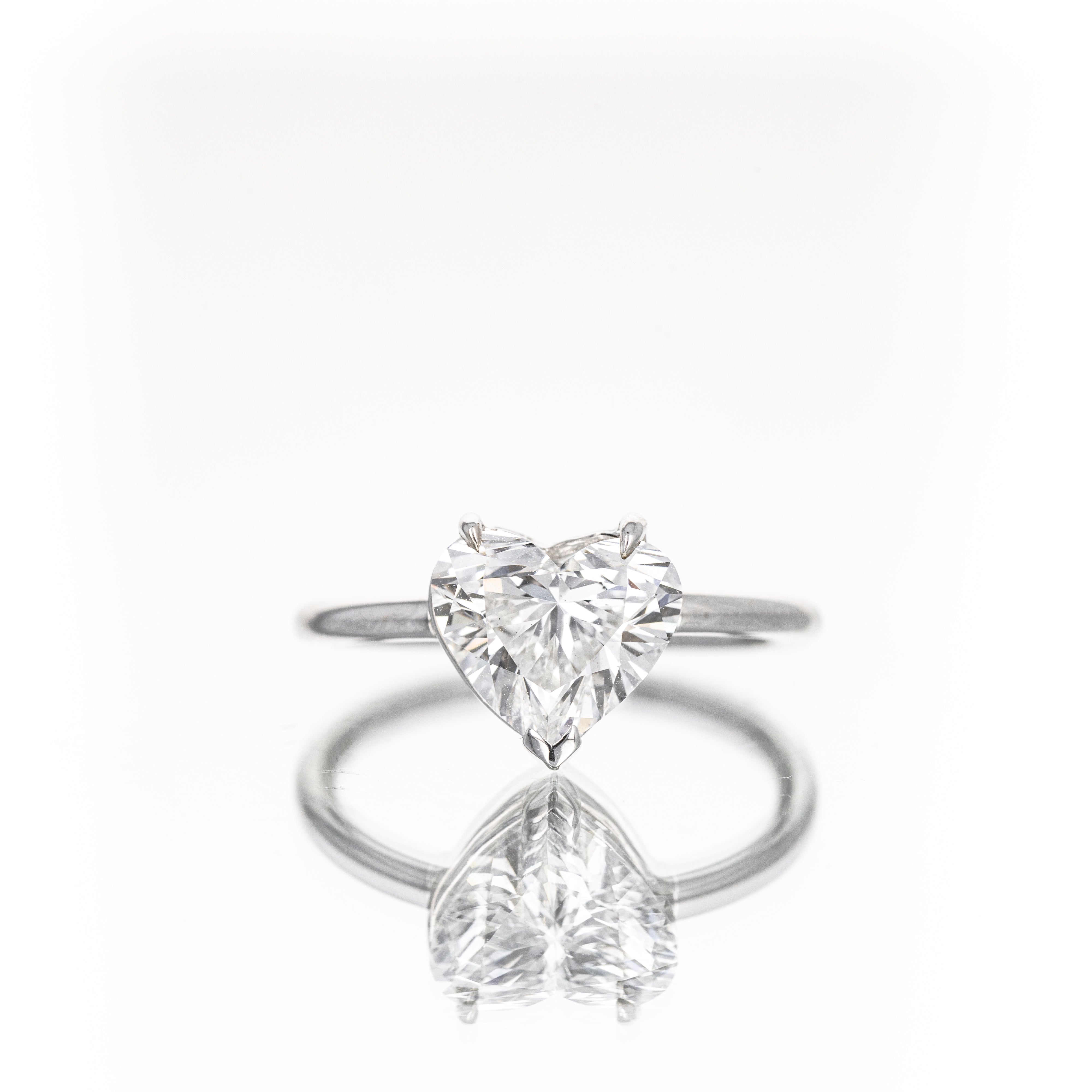 Lab Grown 14K White Gold 2.46 Carat Heart Diamond Engagement Ring - Replica Handbags