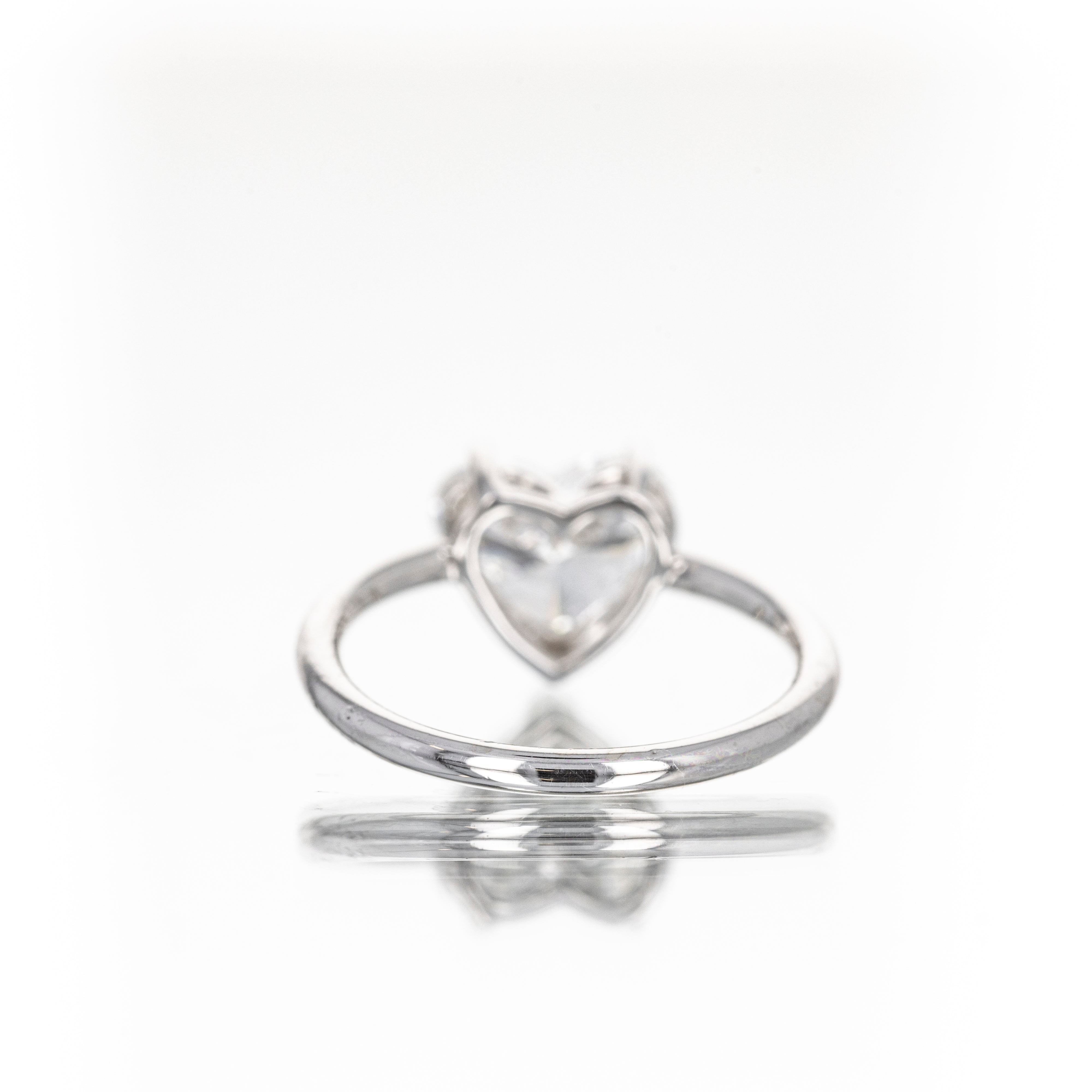 Lab Grown 14K White Gold 2.46 Carat Heart Diamond Engagement Ring - Replica Handbags