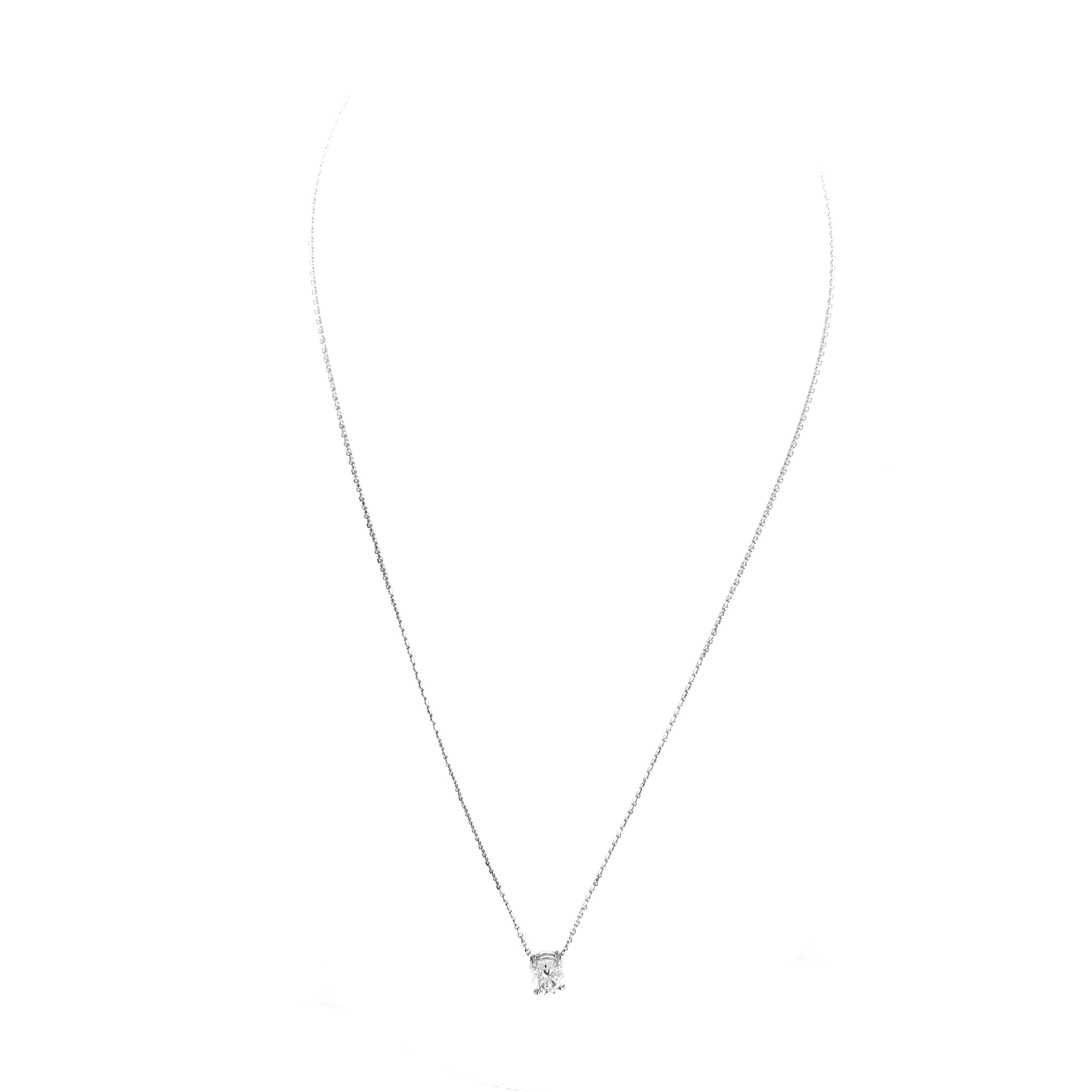 Lab Grown 1.06 Carat Round Diamond Solitaire Pendant Necklace 14K White Gold -  Replica Handbags 
