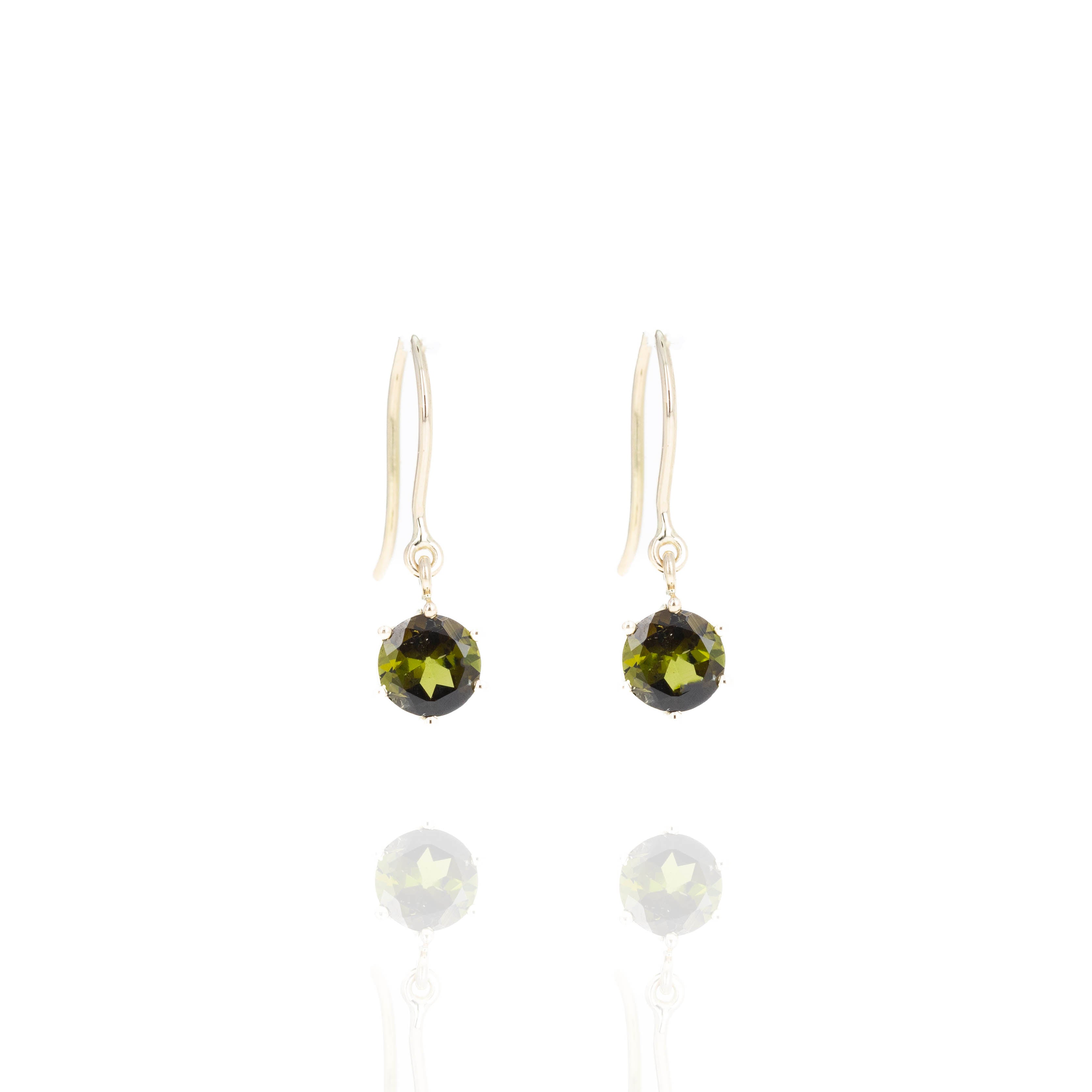 14K Yellow Gold 1.28 Carat Green Tourmaline Drop Earrings -  Replica Handbags 