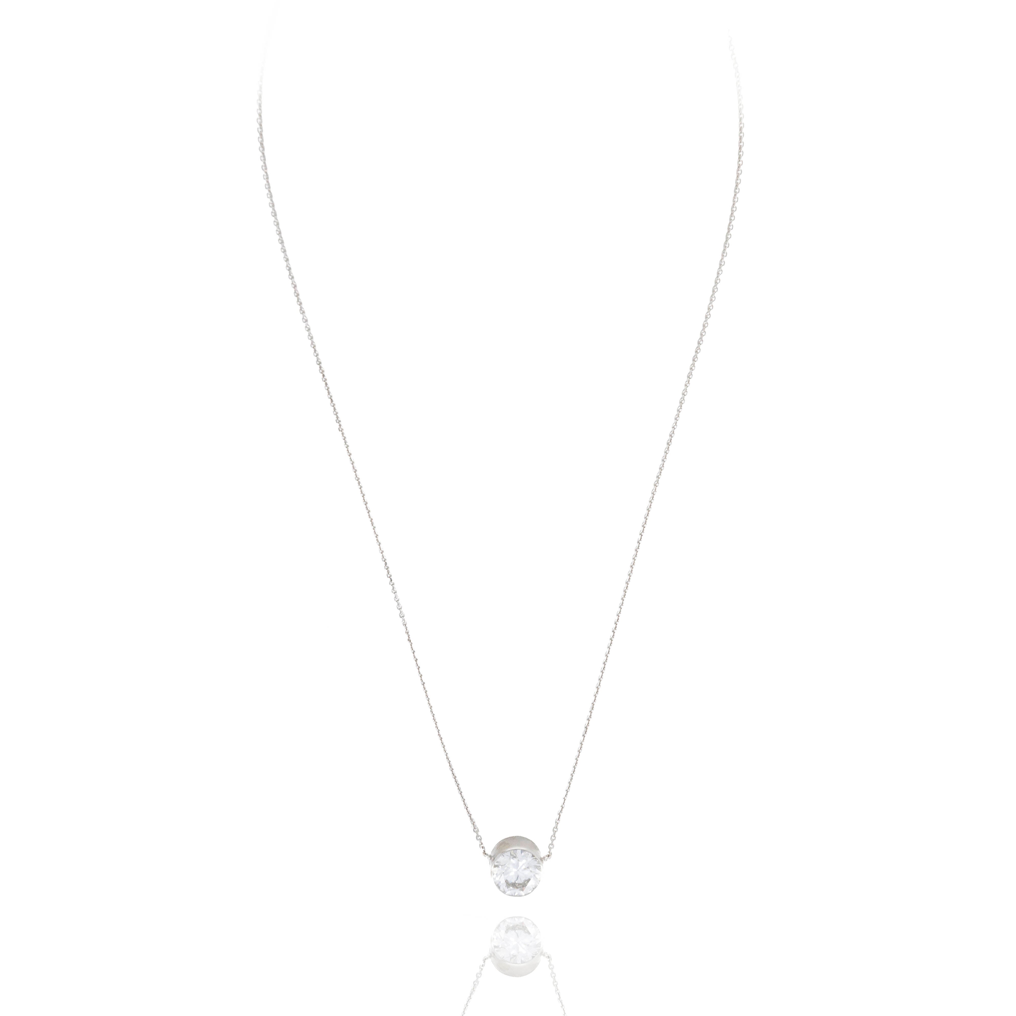 Lab Grown 3.69 Carat Round Diamond Solitaire Bezel Pendant Necklace -  Replica Handbags 