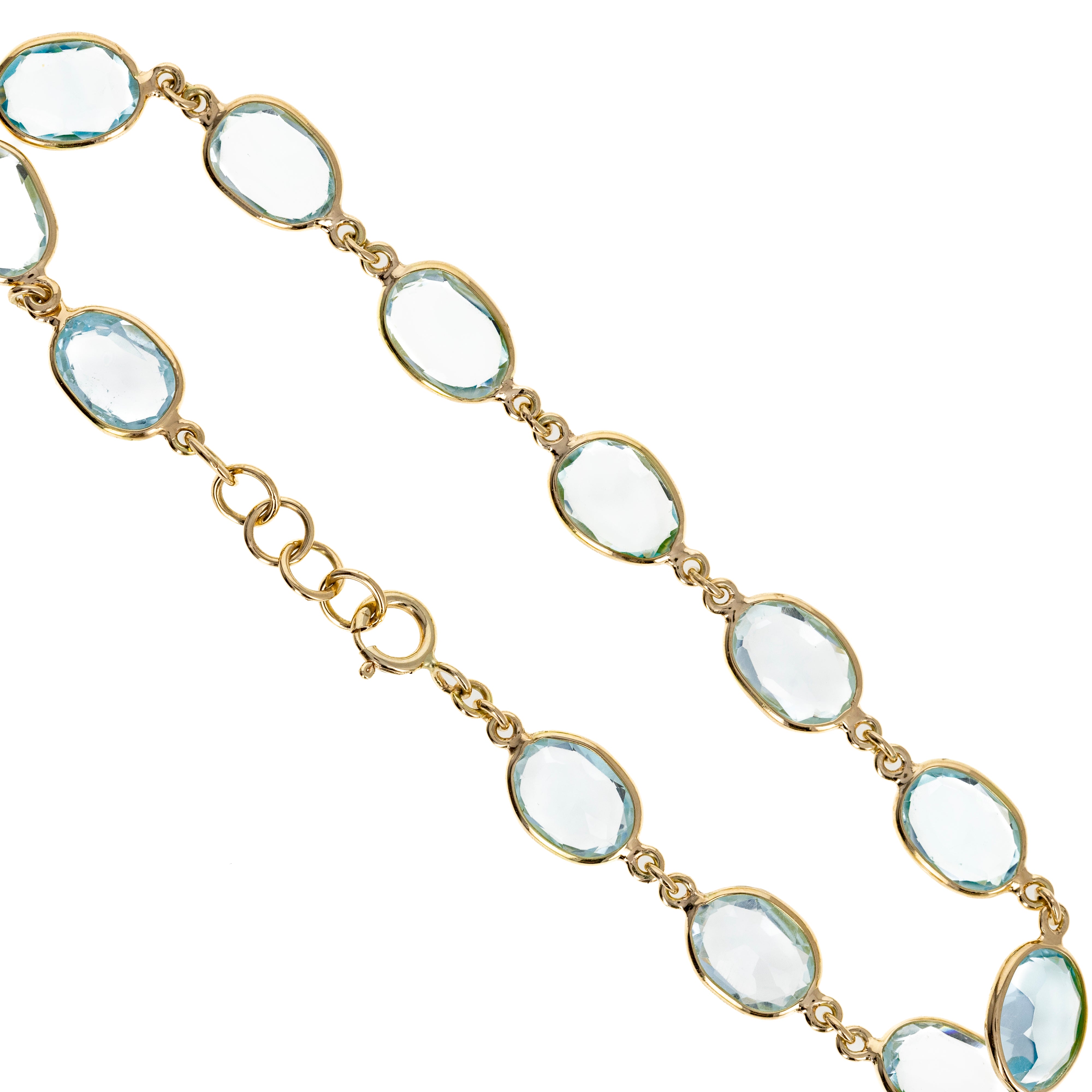 14K Yellow Gold 12.60 Carat Sky Blue Topaz Bezel Bracelet -  Replica Handbags 