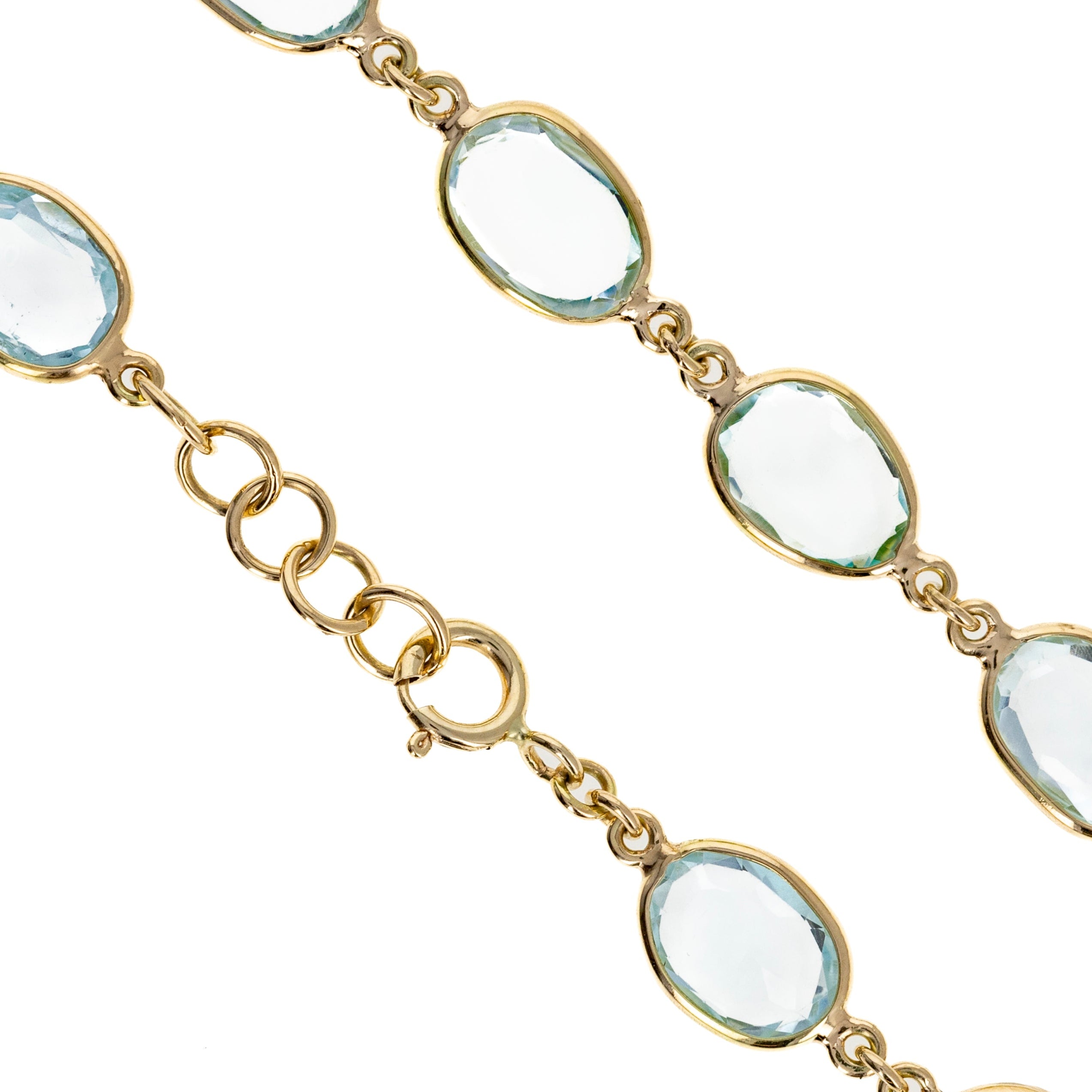 14K Yellow Gold 12.60 Carat Sky Blue Topaz Bezel Bracelet -  Replica Handbags 
