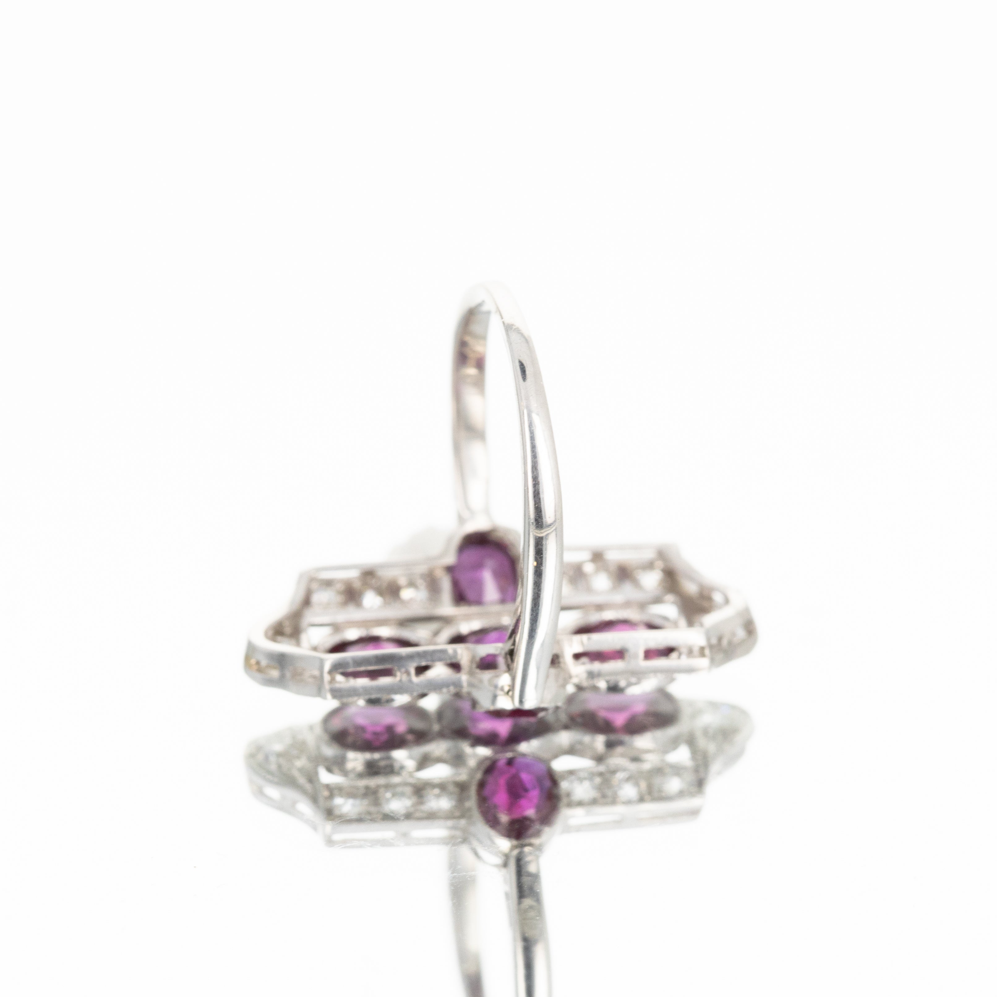 Art Deco Platinum No Heat Ruby Old European Diamond Shield Ring -  Replica Handbags 