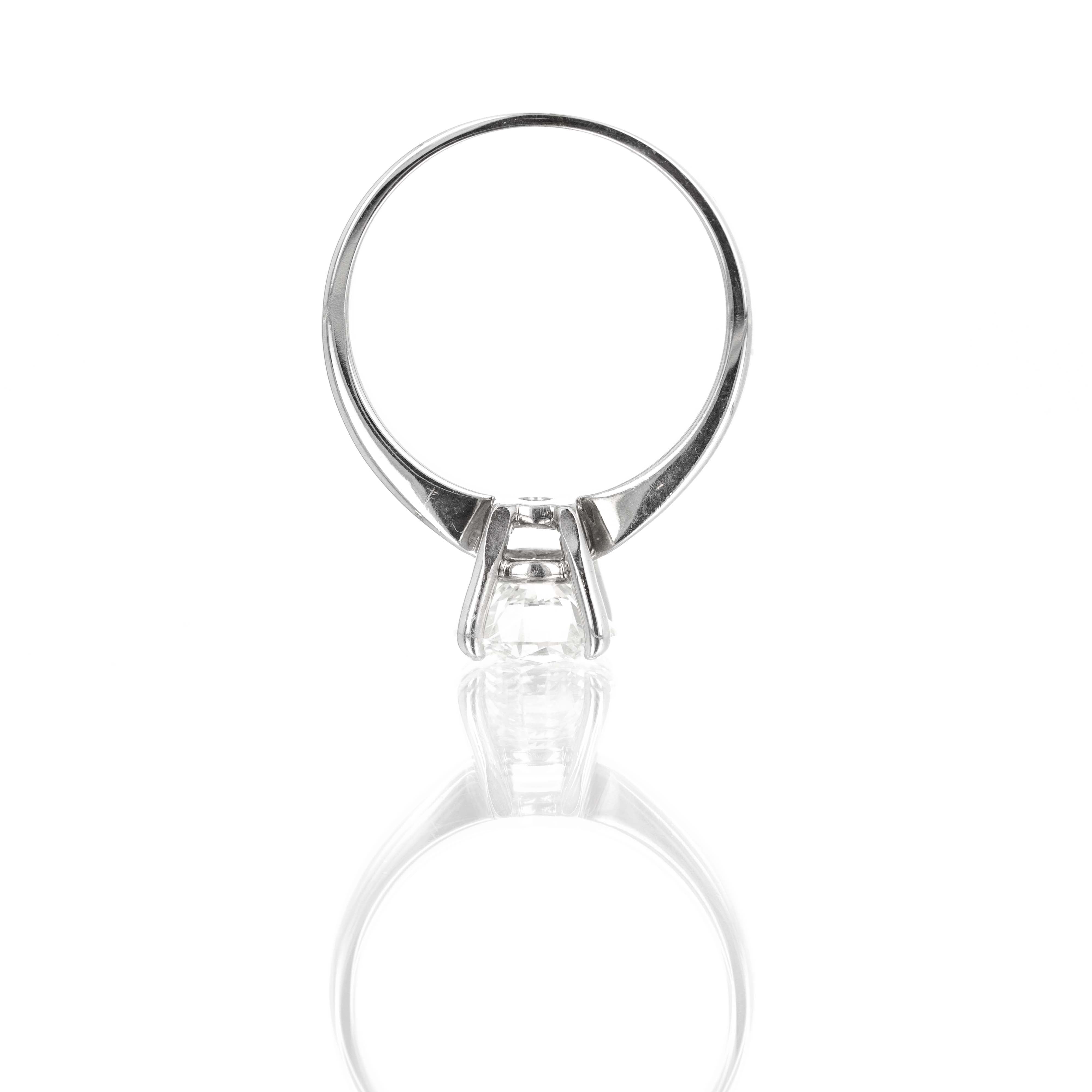 18K White Gold 1.30 Carat Round Diamond Solitaire Engagement Ring -  Replica Handbags 