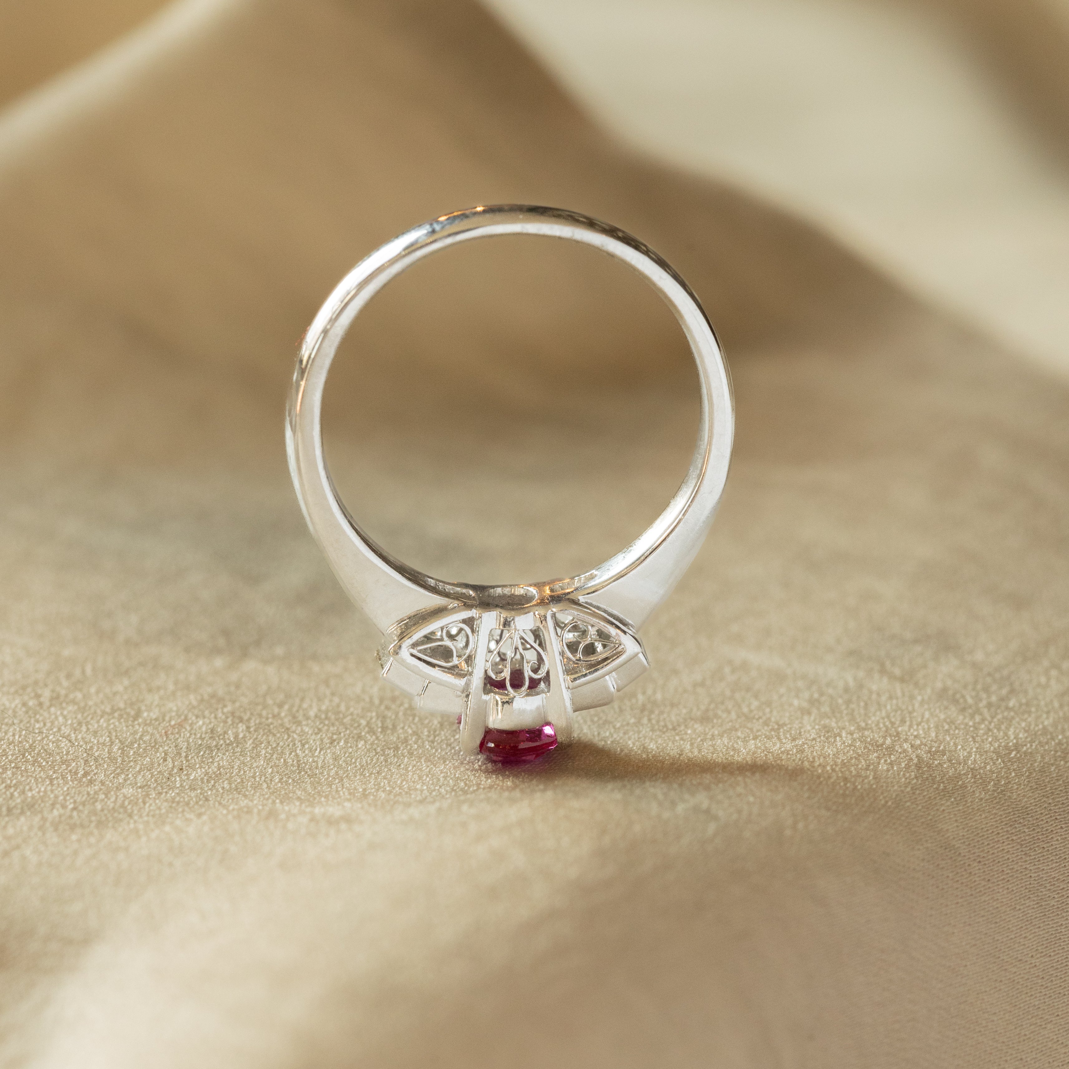 0.69 Carat Oval Natural Ruby Diamond Baguette Ring -  Replica Handbags 