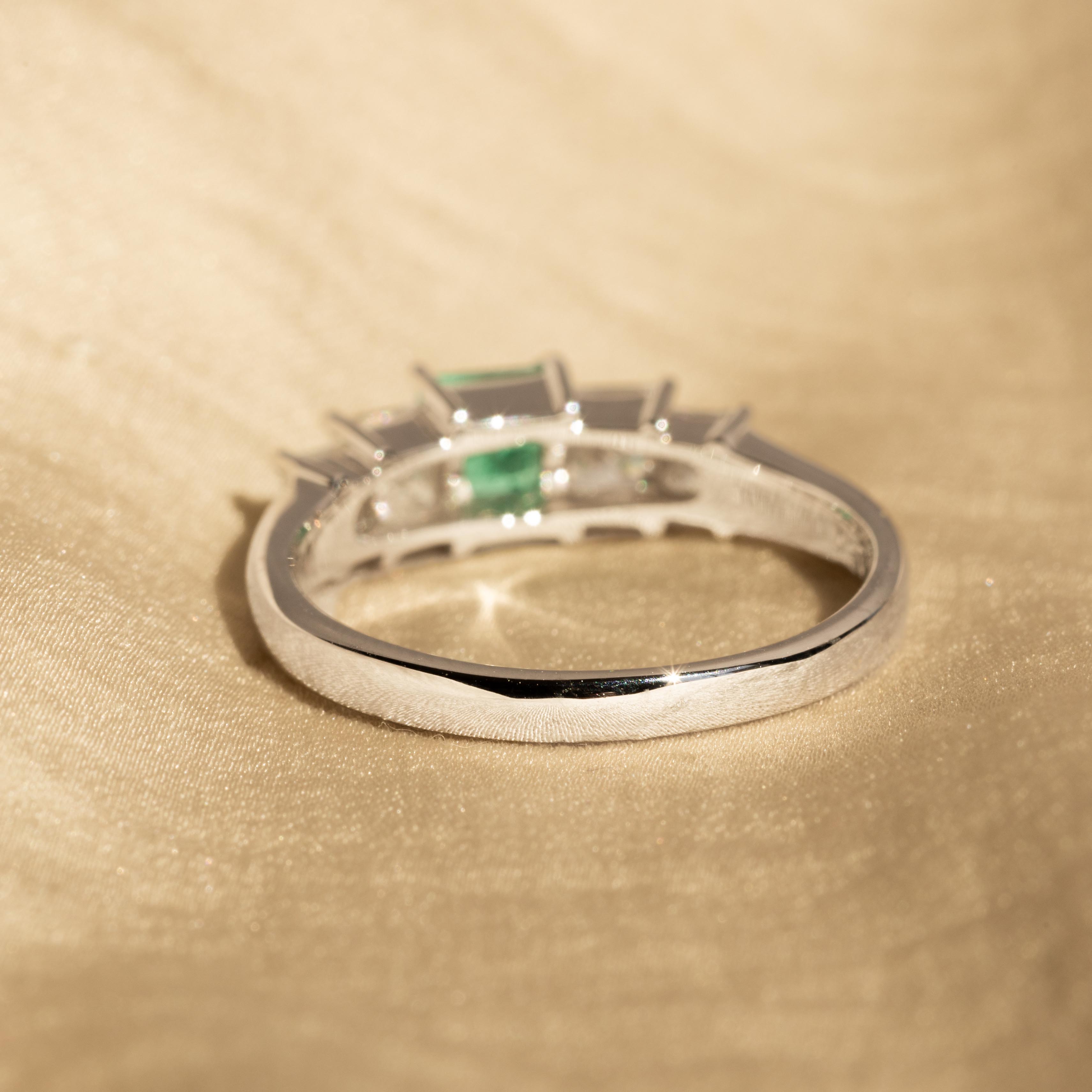 0.37 Carat Natural Emerald Princess Diamond Ring -  Replica Handbags 