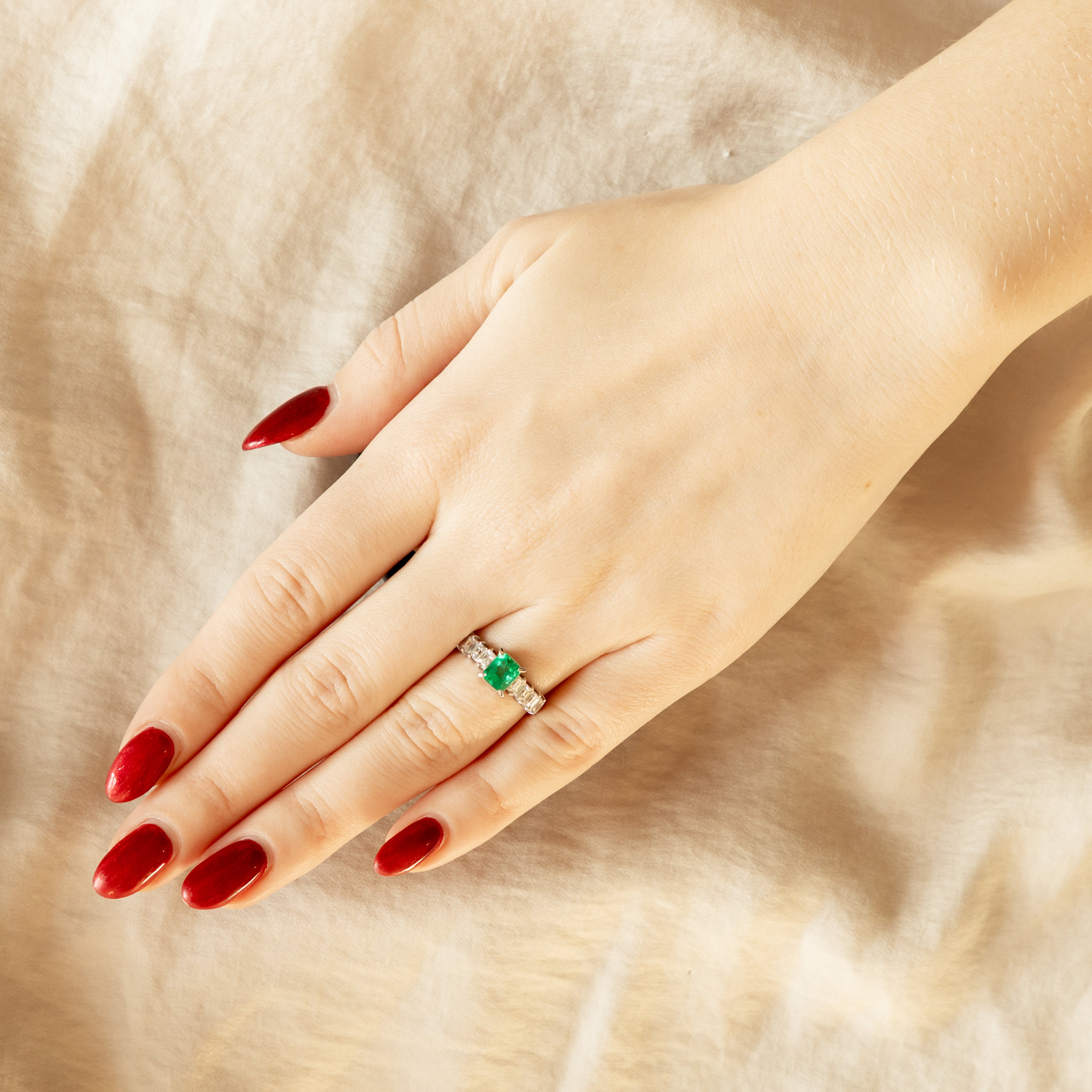 0.60 Carat Emerald Carre Cut Diamond Ring - Replica Handbags