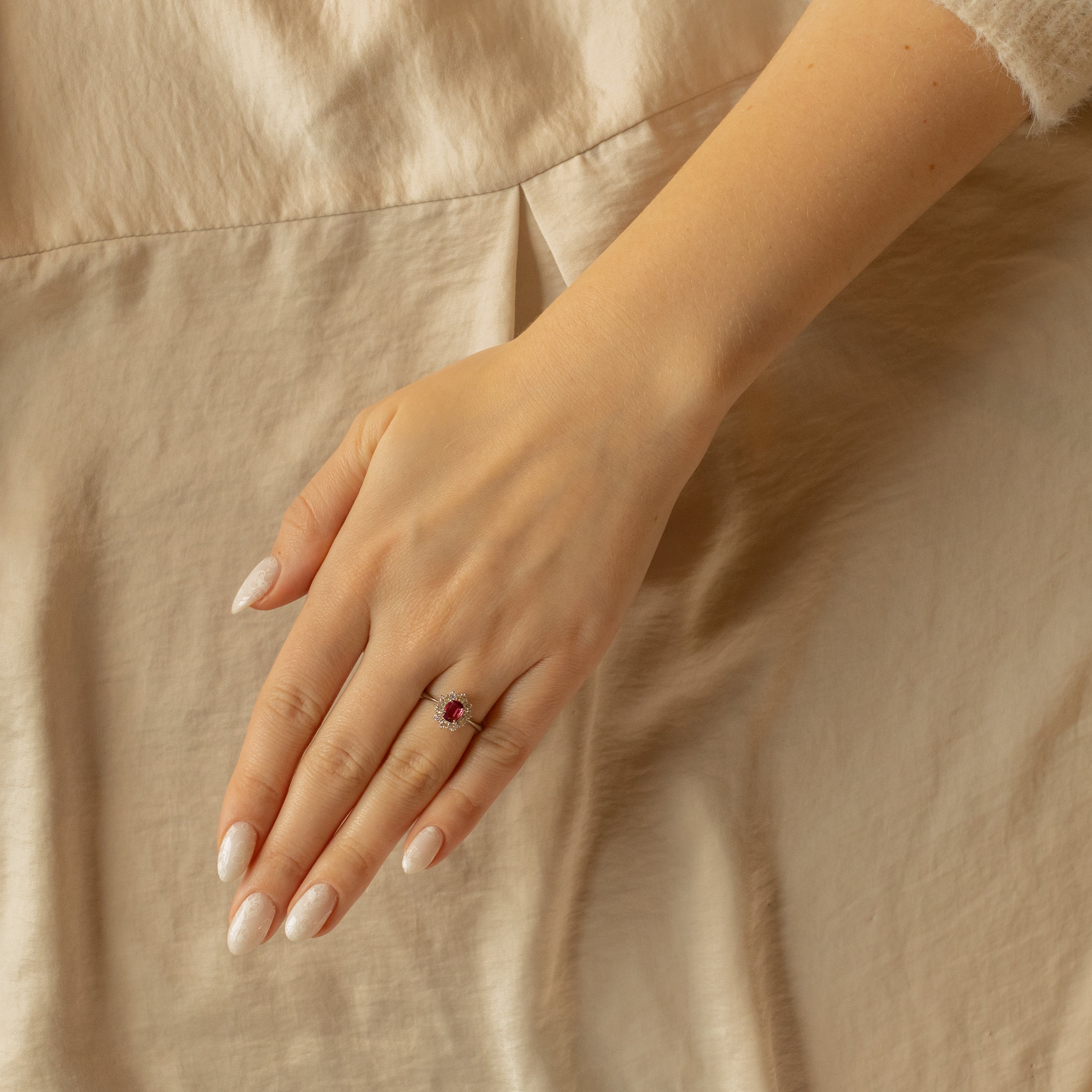 0.60 Carat Oval Natural Ruby Diamond Halo Ring -  Replica Handbags 