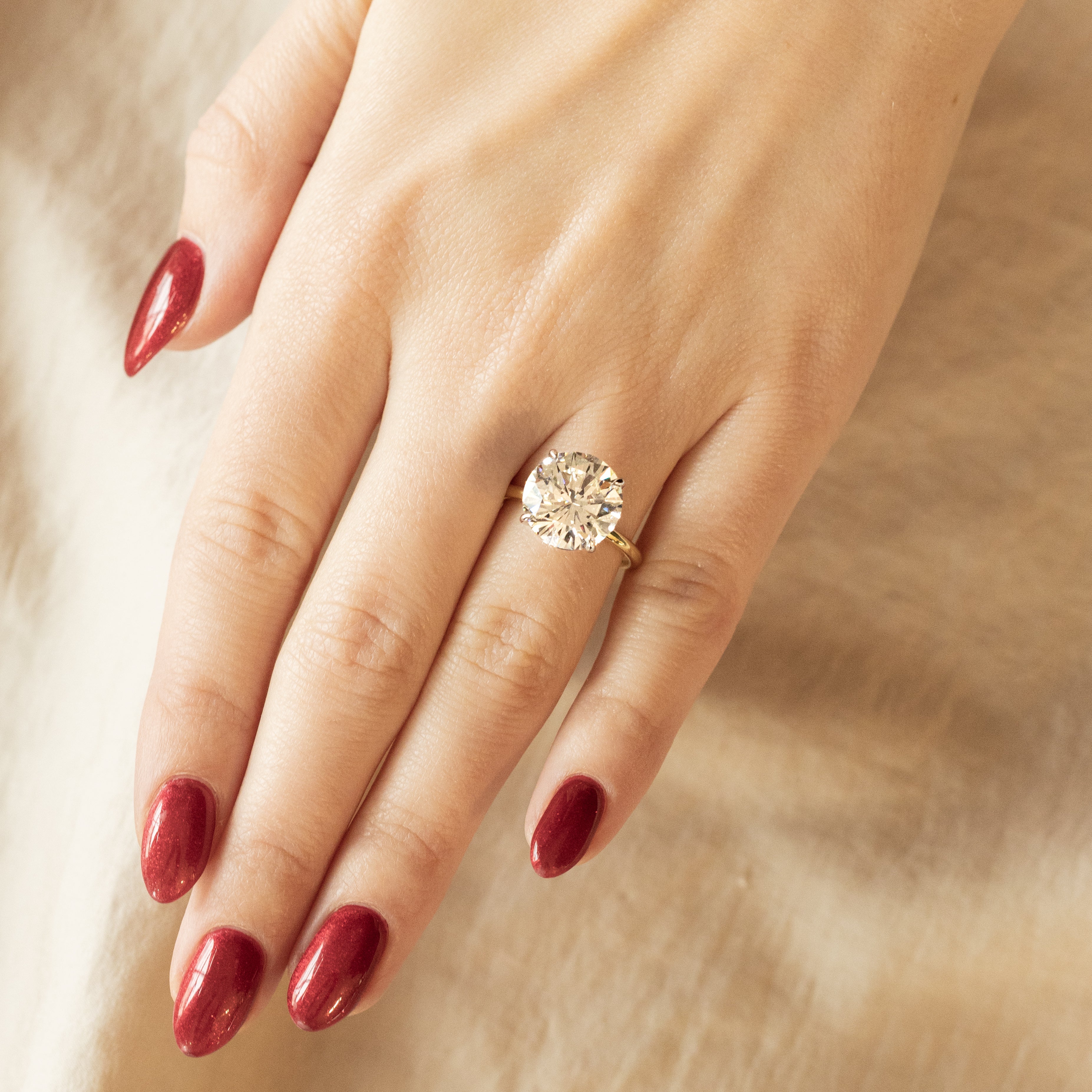 7.57 Carat Round Brilliant Diamond Solitaire Engagement Ring -  Replica Handbags 