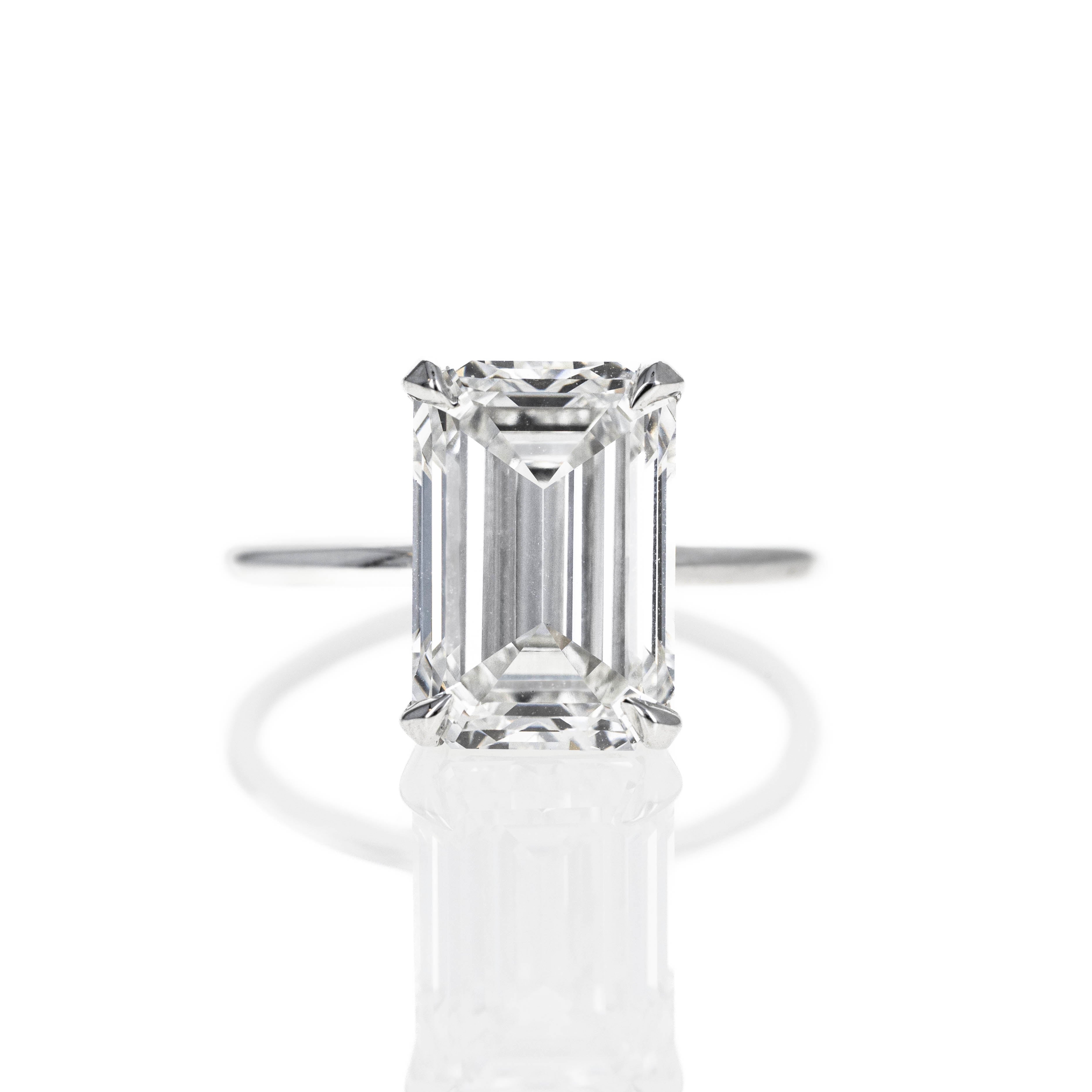 Lab Grown 5.01 Carat Emerald Diamond Engagement Ring 14K White Gold -  Replica Handbags 