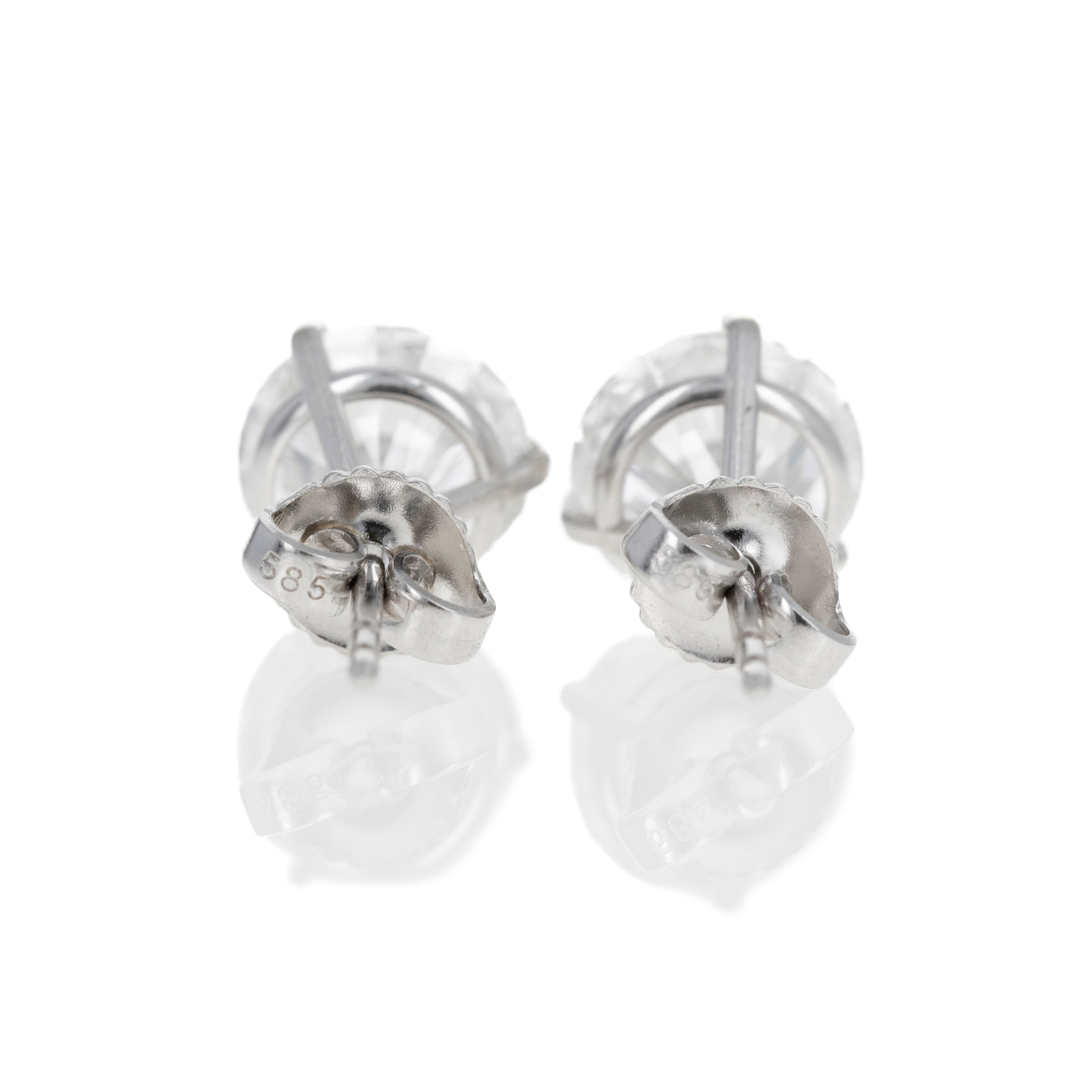 Lab Grown Diamond Round Stud Earrings - Replica Handbags