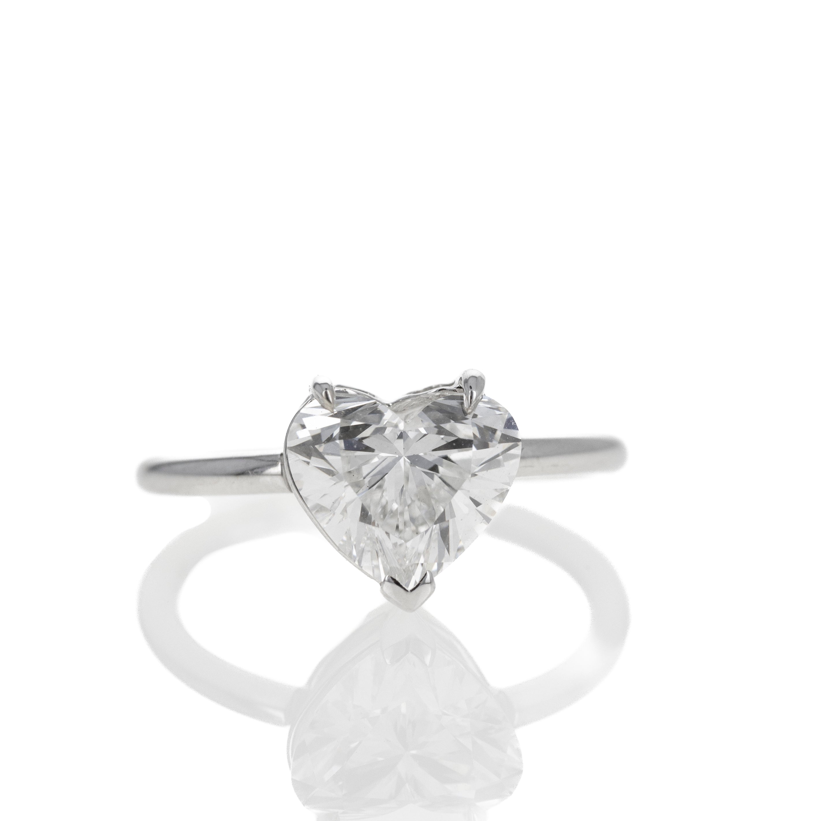 Lab Grown 14K White Gold 4.72 Carat Heart Diamond Engagement Ring -  Replica Handbags 