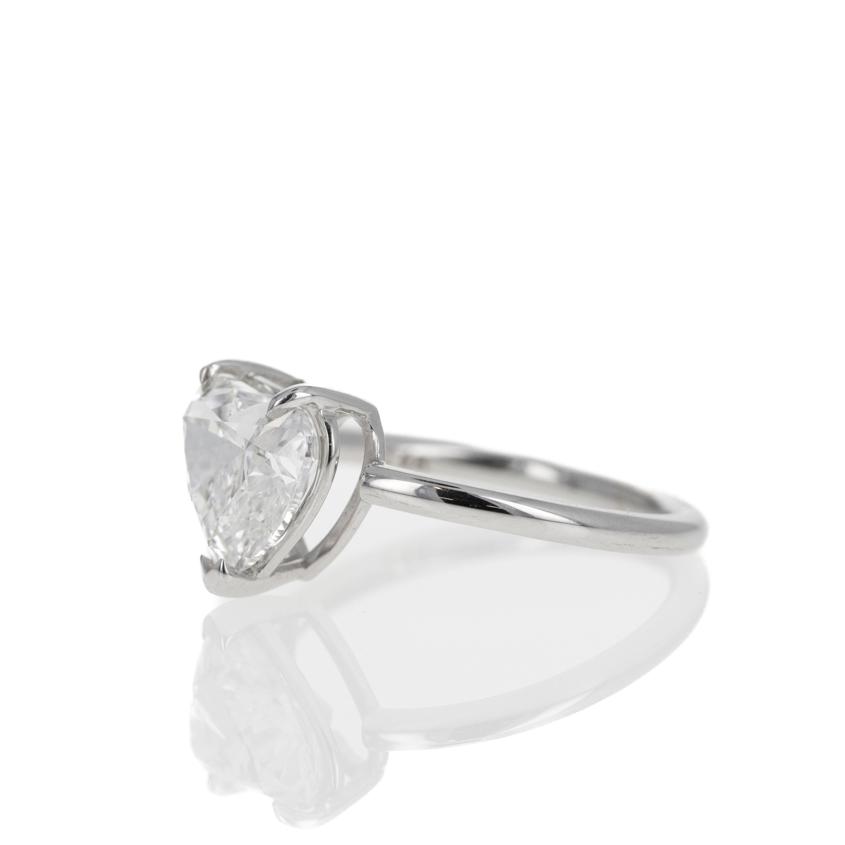 Lab Grown 14K White Gold 4.72 Carat Heart Diamond Engagement Ring -  Replica Handbags 