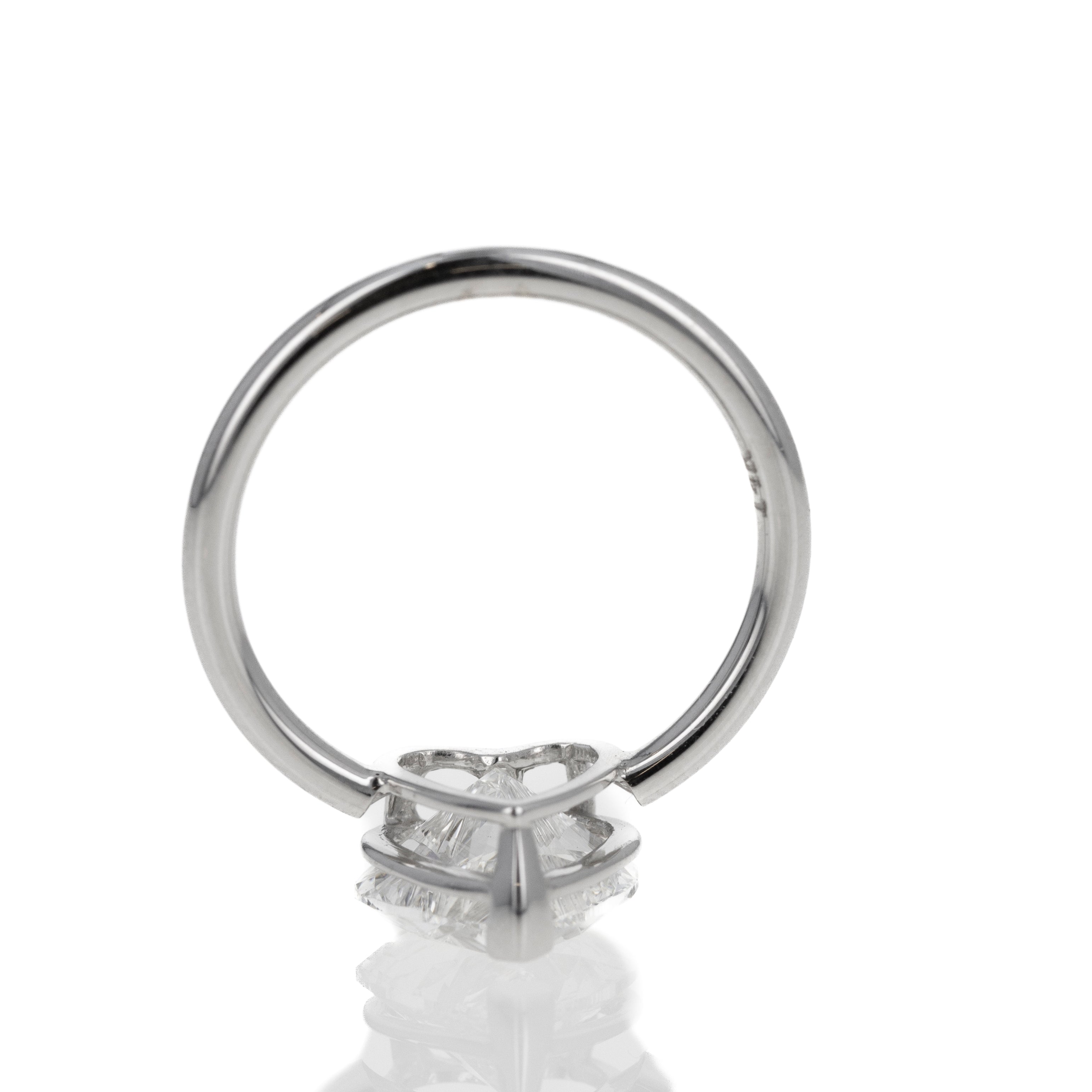 Lab Grown 14K White Gold 4.72 Carat Heart Diamond Engagement Ring - Replica Handbags