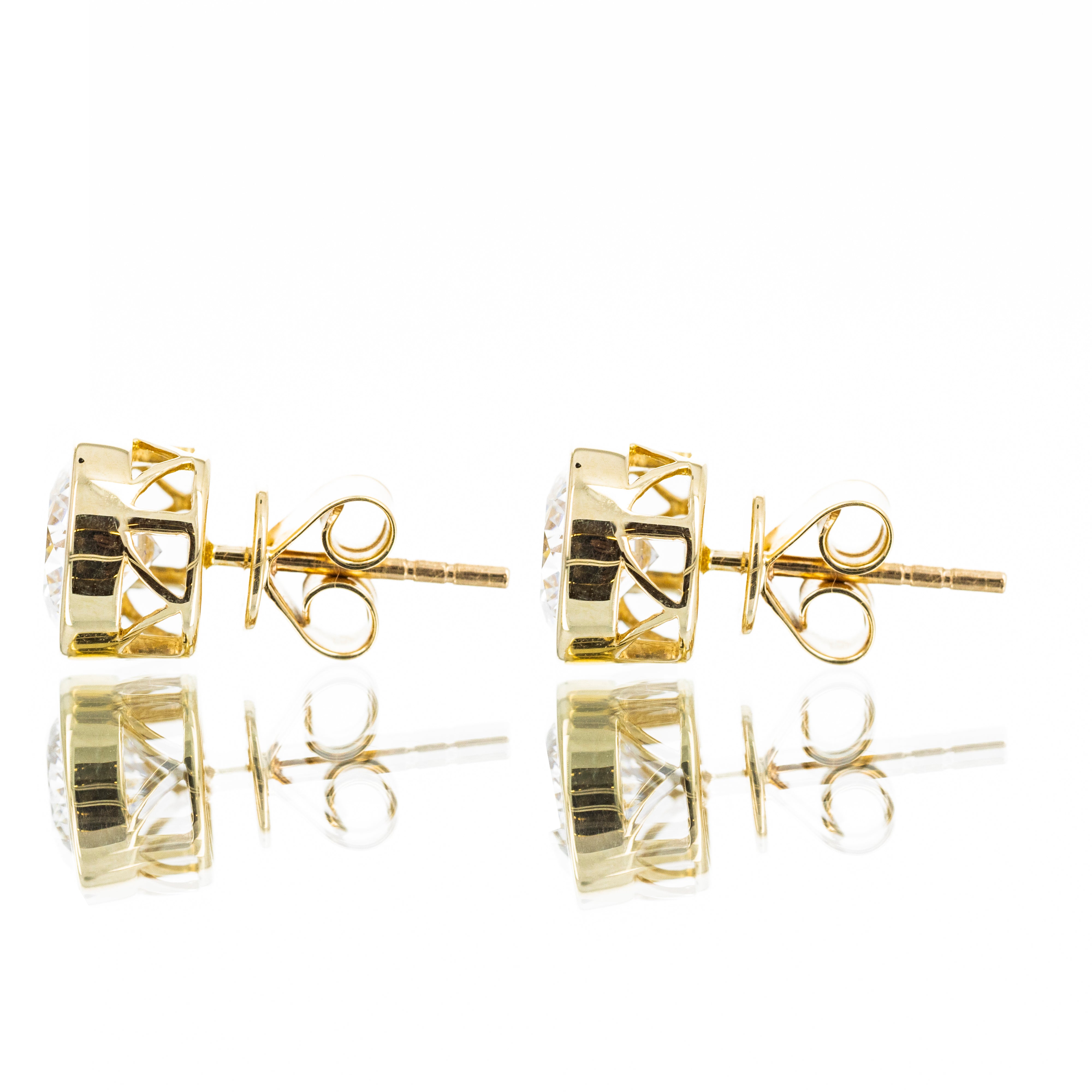 Lab Grown Diamond Round Bezel Stud Earrings -  Replica Handbags 