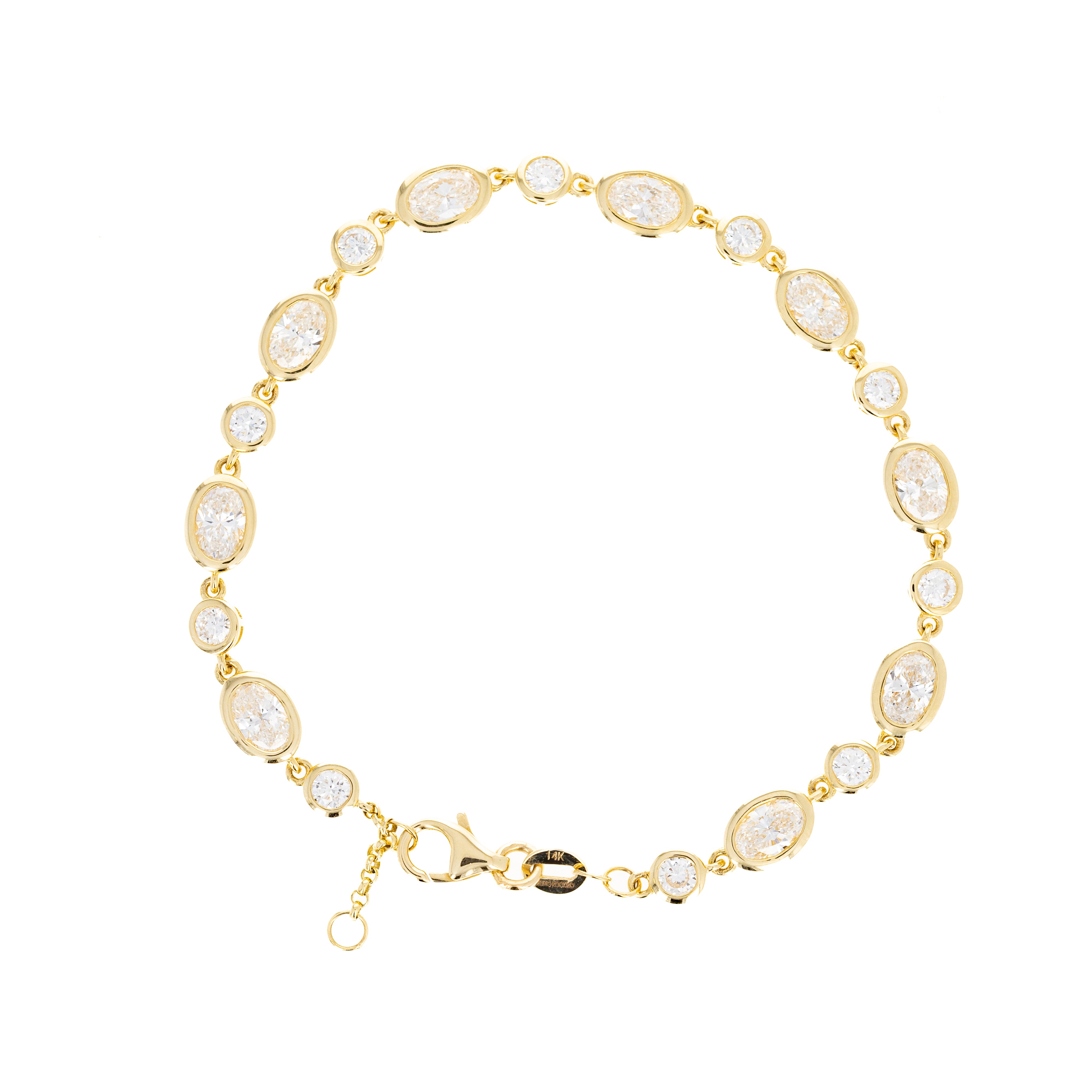 Lab Grown 4.6 Carat Diamond Oval Round Bezel Bracelet - Replica Handbags