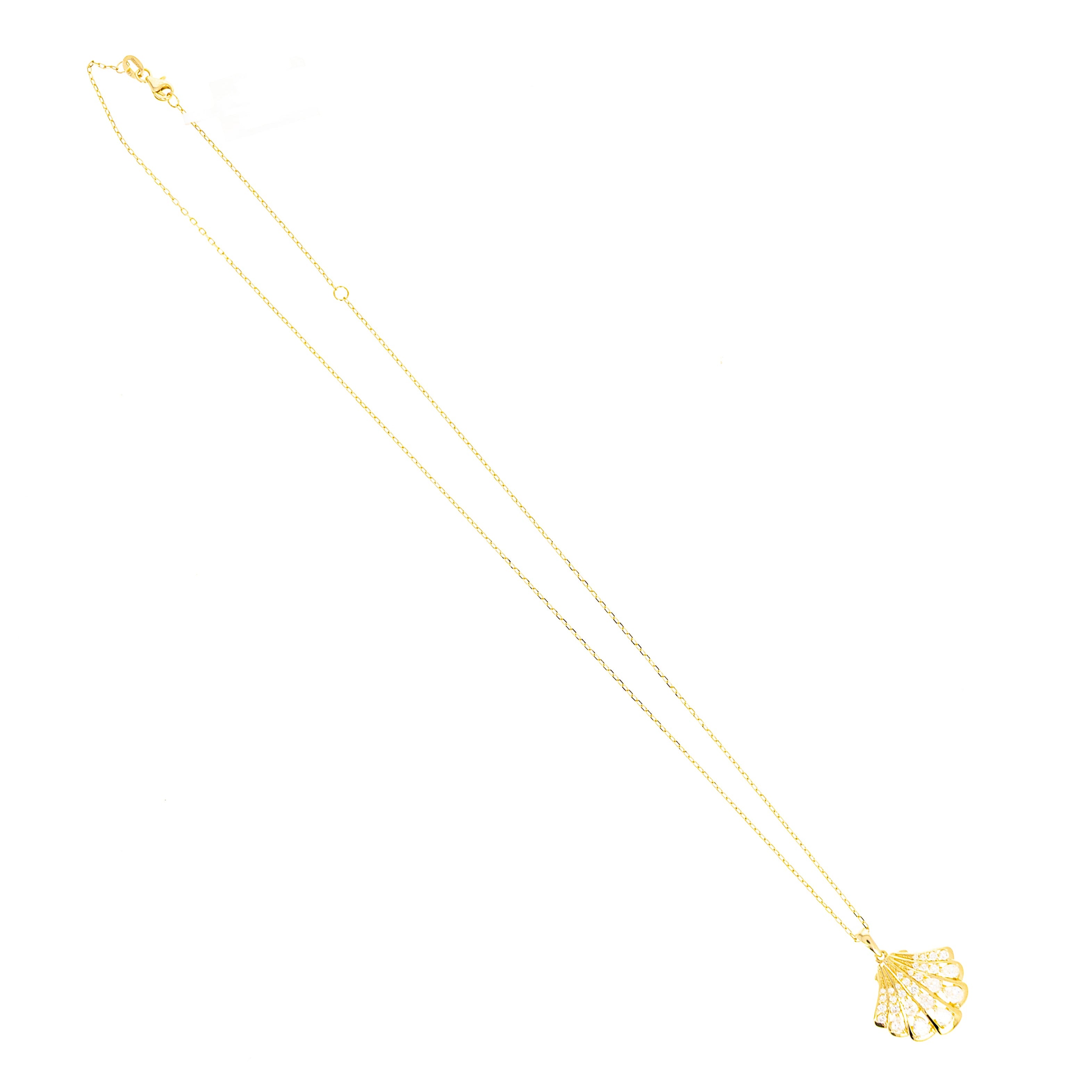 Lab Grown Diamond Pear Seashell Pendant Necklace - Replica Handbags