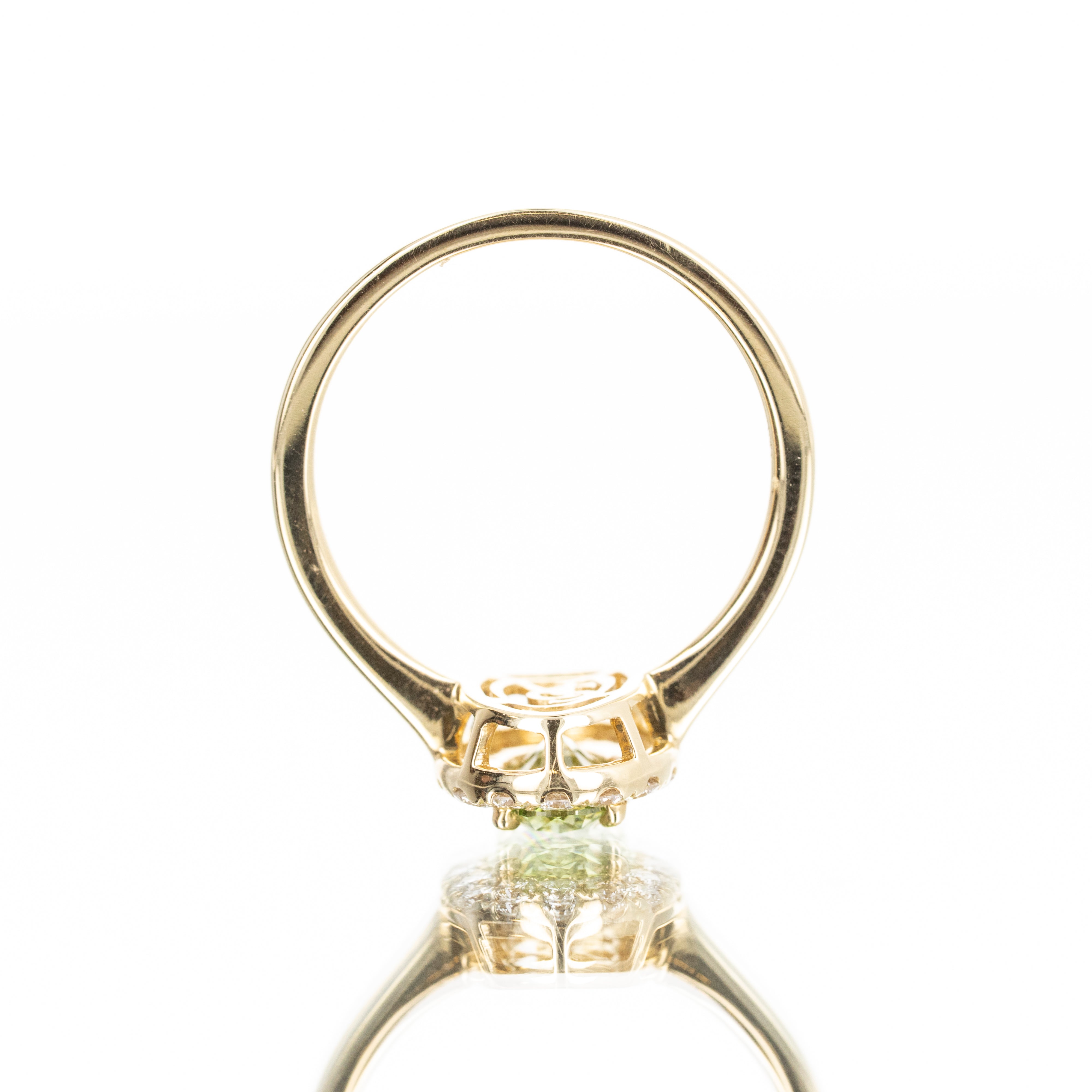 Lab Grown 1 Carat Oval Green Diamond Halo Engagement Ring - Replica Handbags