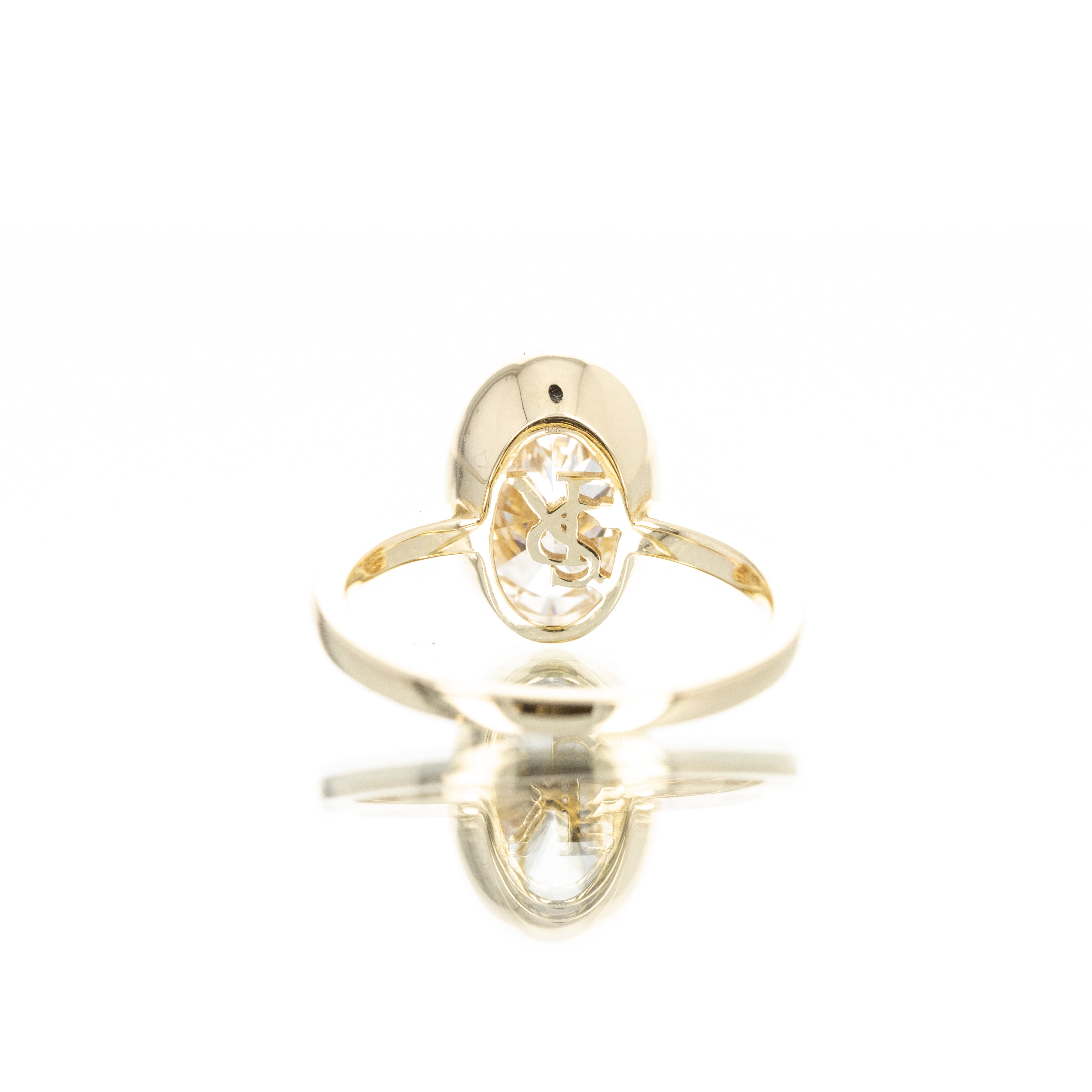 Lab Grown 3 Carat Oval Diamond Solitaire Bezel Engagement Ring - Replica Handbags