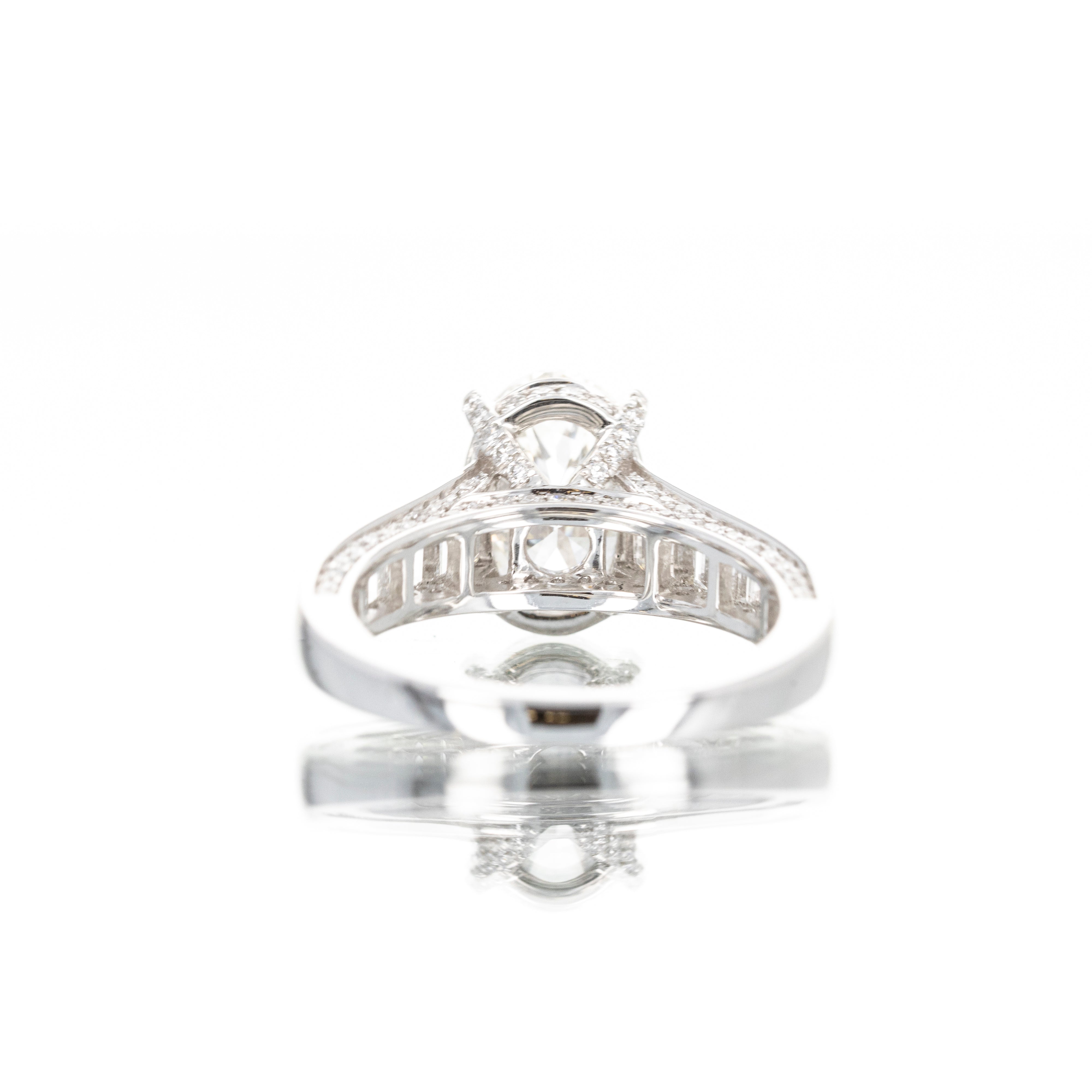 Lab Grown 3 Carat Oval Diamond Baguette Engagement Ring - Replica Handbags