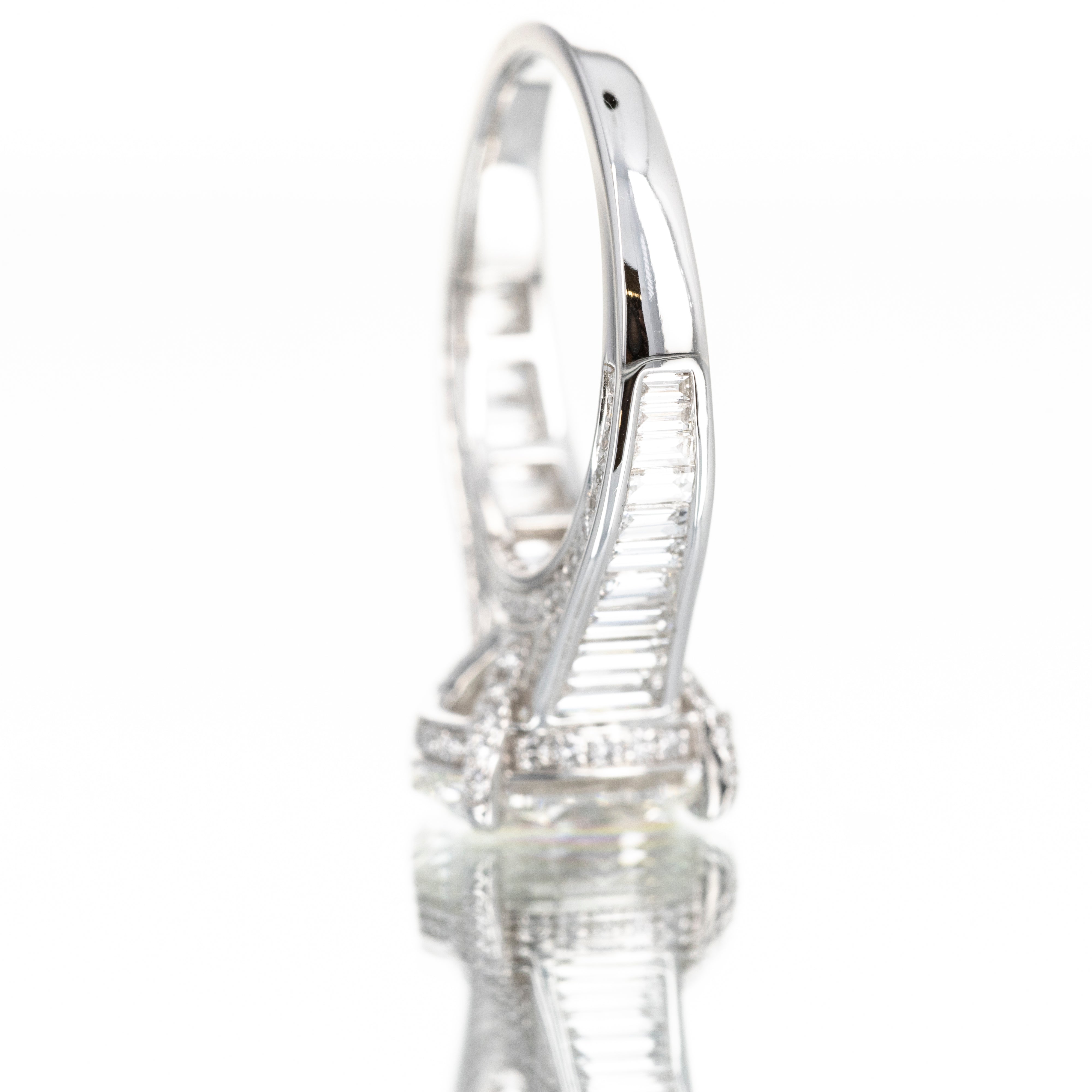 Lab Grown 3 Carat Oval Diamond Baguette Engagement Ring -  Replica Handbags 