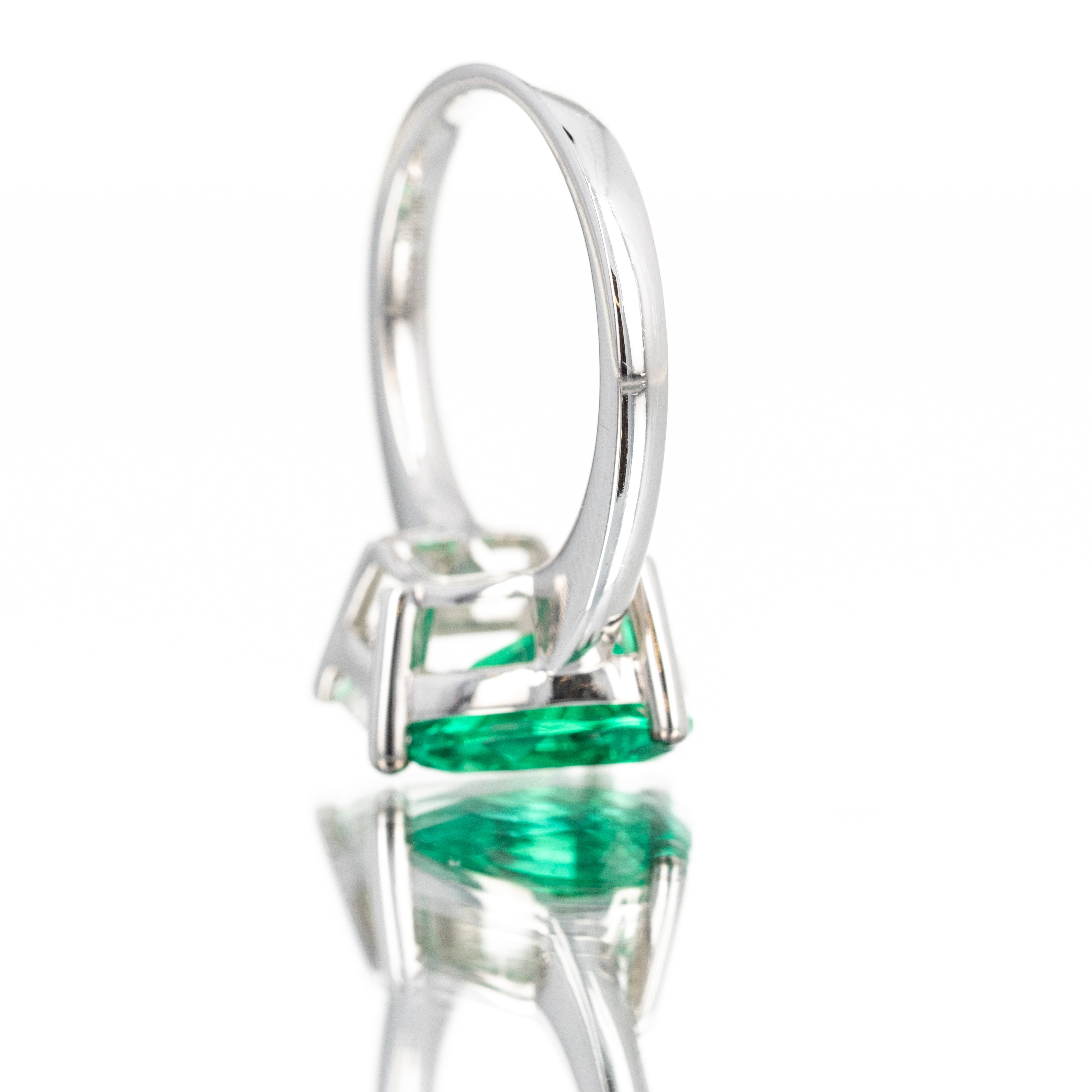 Lab Grown 4 Carat Pear Diamond and Lab Grown Emerald Two Stone Engagement Ring - Replica Handbags