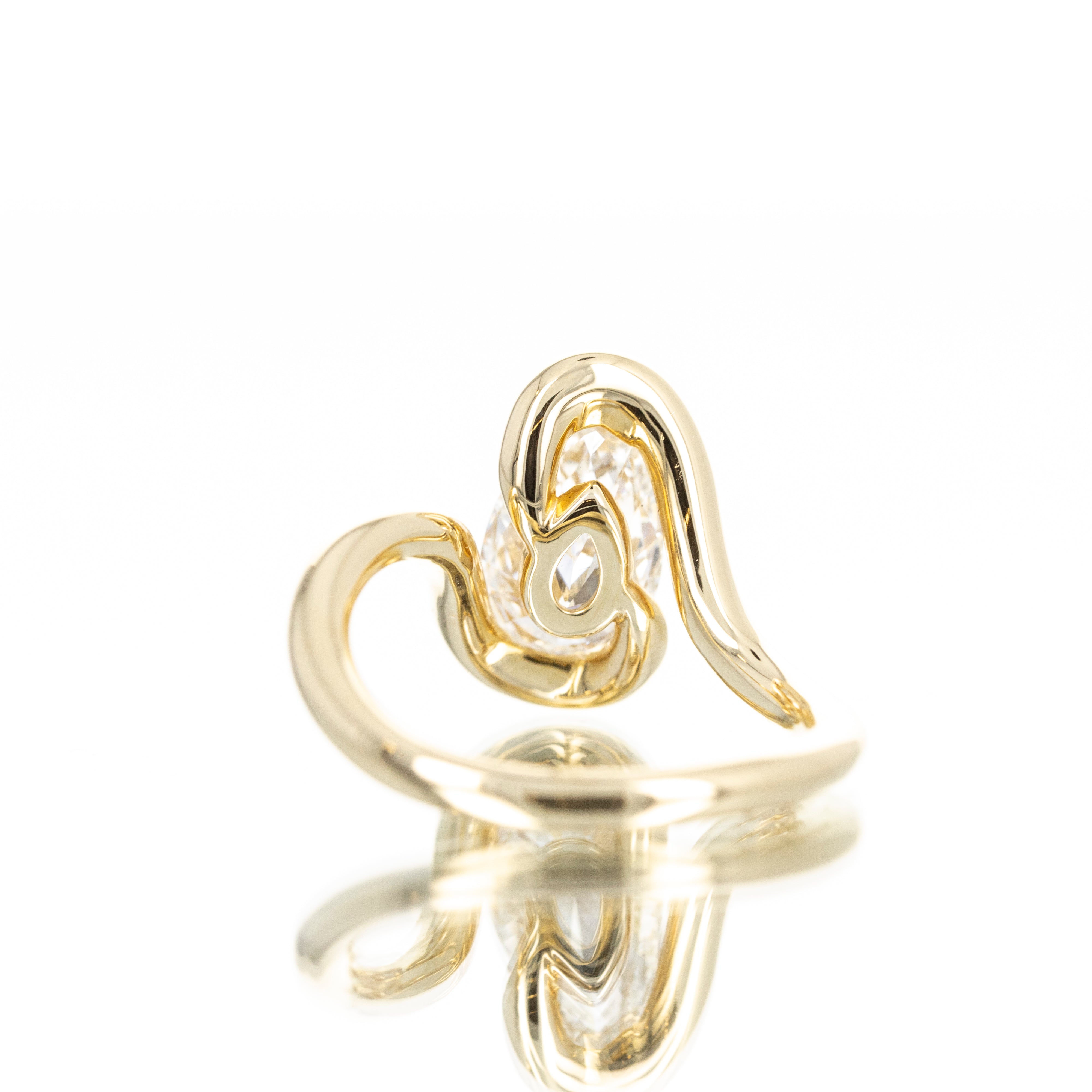 Lab Grown 2 Carat Pear Diamond Swirl Engagement Ring -  Replica Handbags 