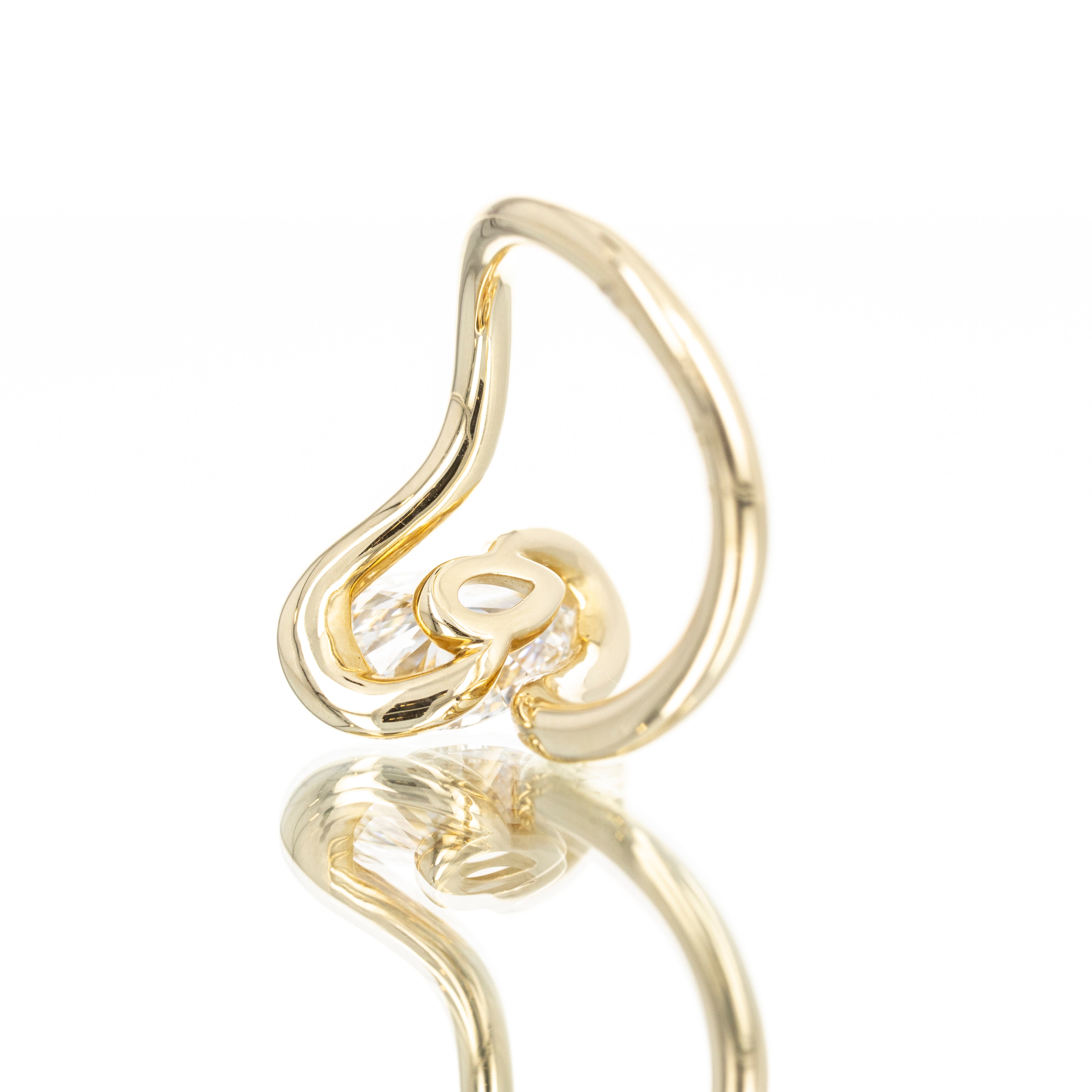 Lab Grown 2 Carat Pear Diamond Swirl Engagement Ring -  Replica Handbags 