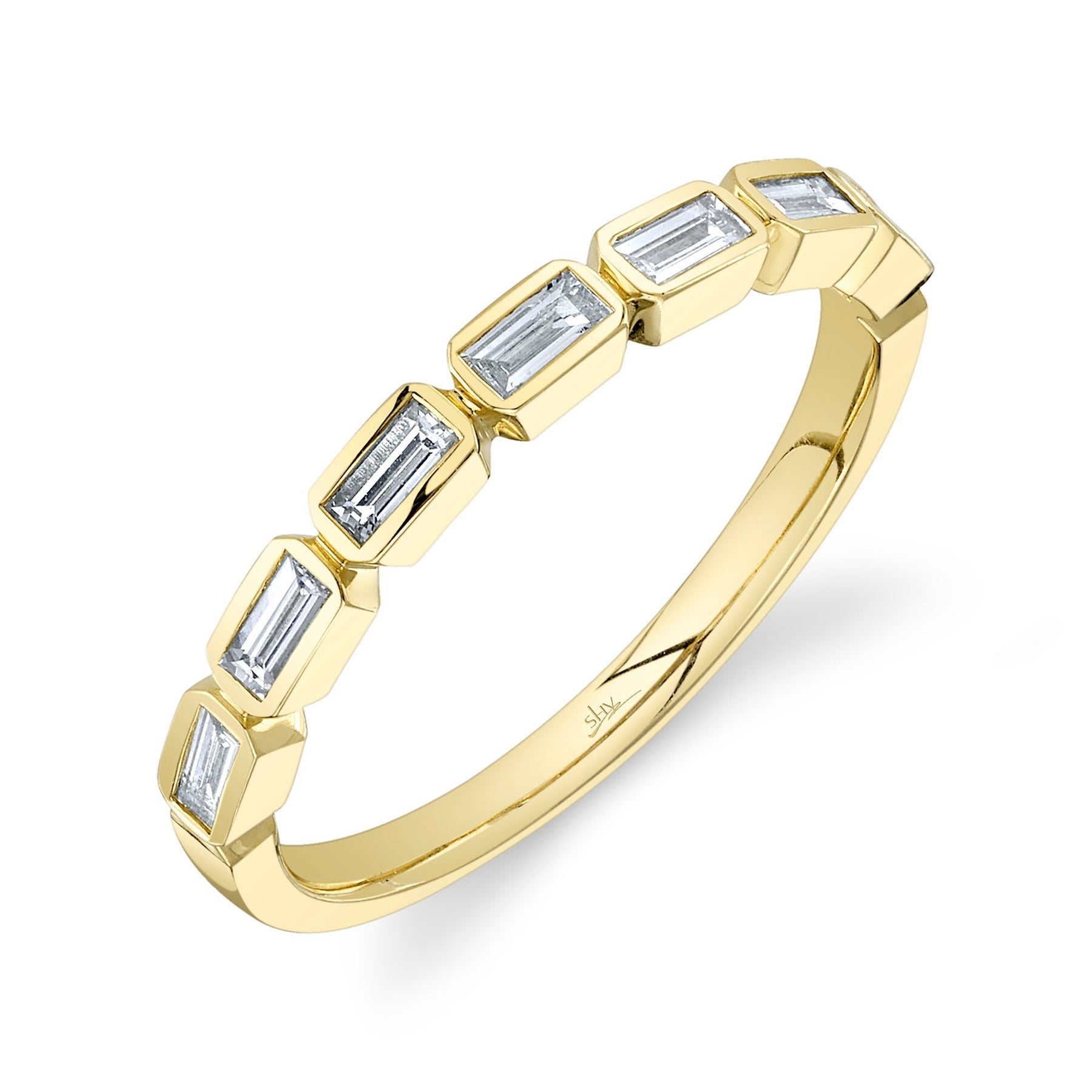 14K Gold 0.35 Carat Diamond Baguette Bezel Band - Replica Handbags
