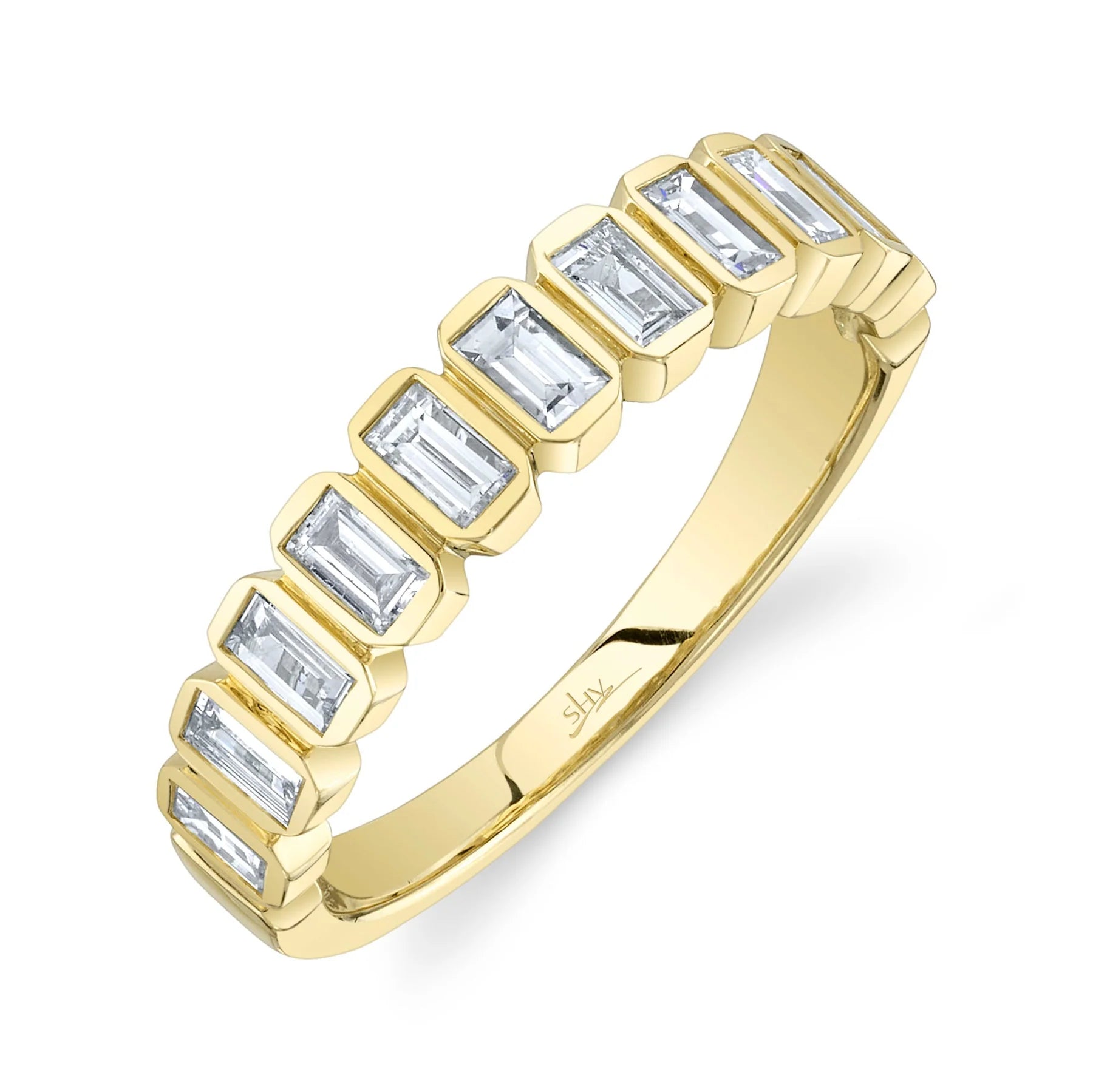 14K Yellow Gold 0.78 Carat Diamond Baguette Band -  Replica Handbags 