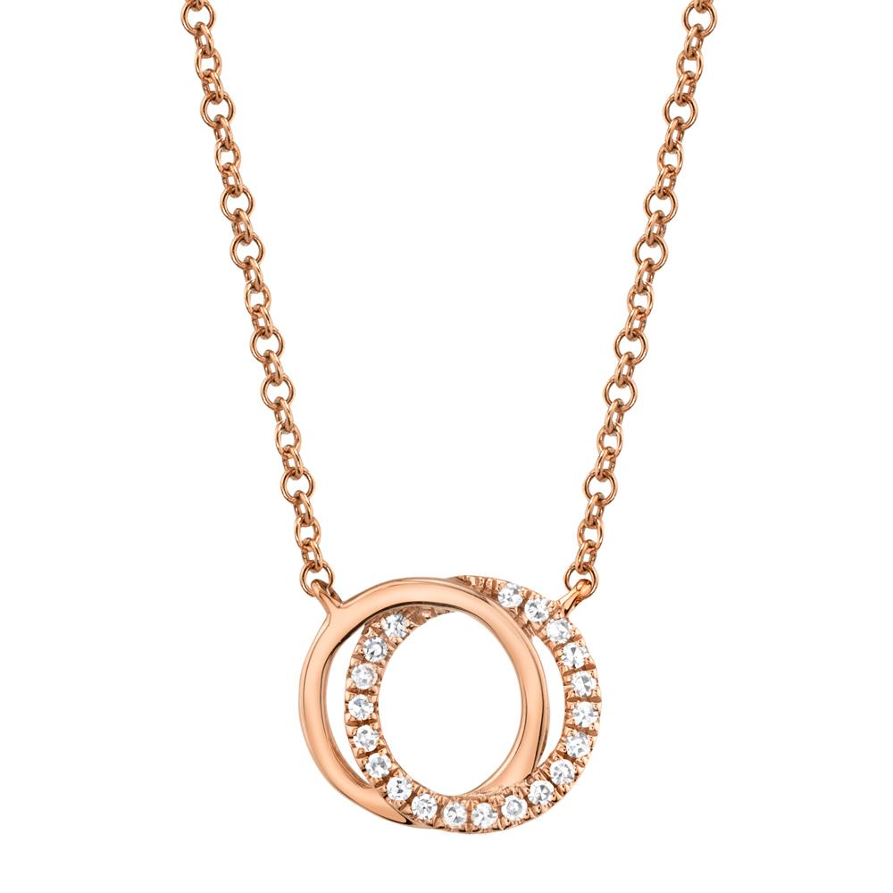 14K Gold Diamond Love Knot Circle Necklace -  Replica Handbags 