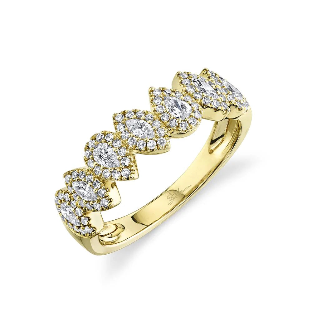 14K Yellow Gold 0.57 Carat Diamond Pear Marquise Wedding Band -  Replica Handbags 