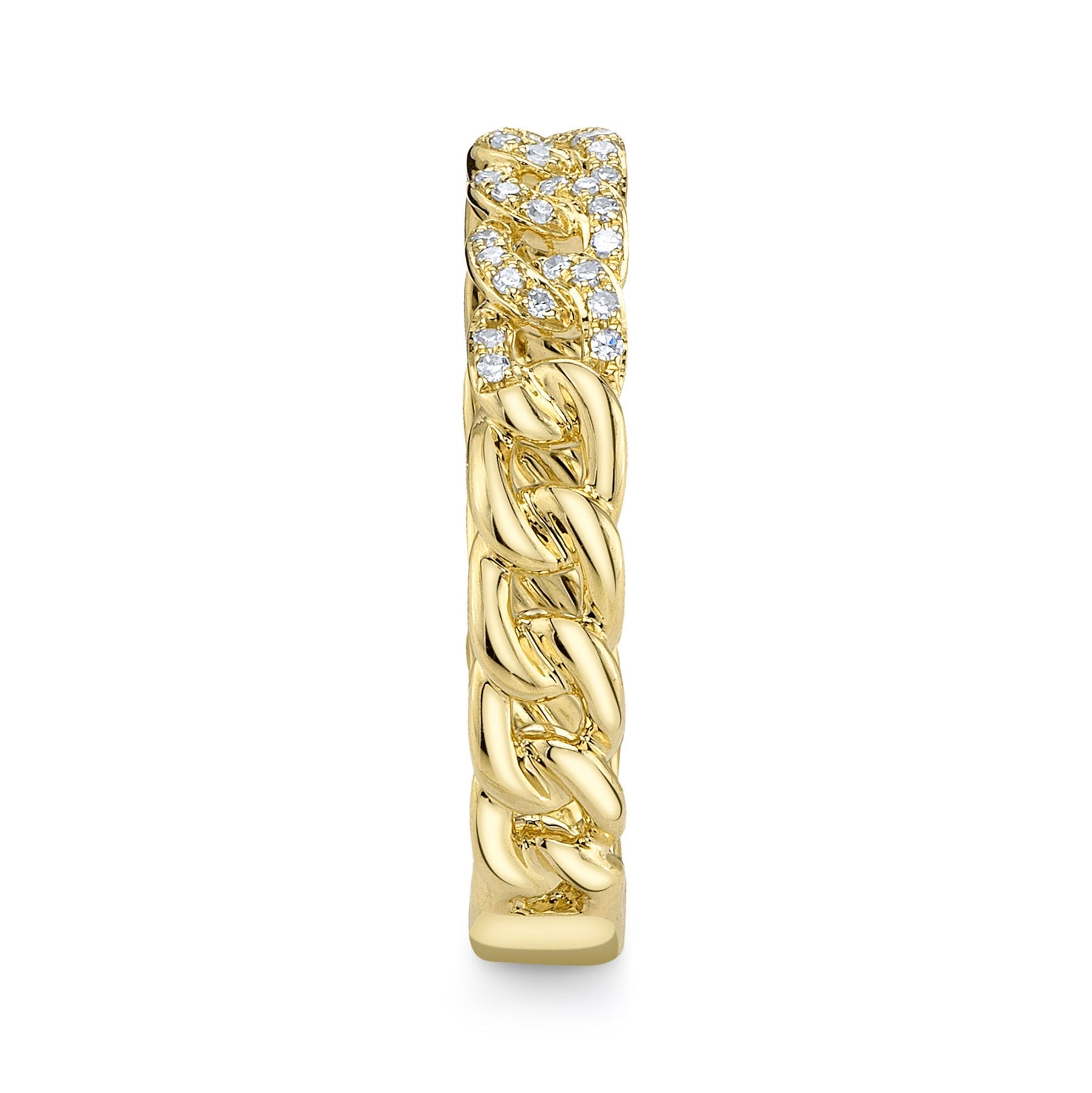 14K Yellow Gold 0.16 Carat Diamond Link Ring -  Replica Handbags 