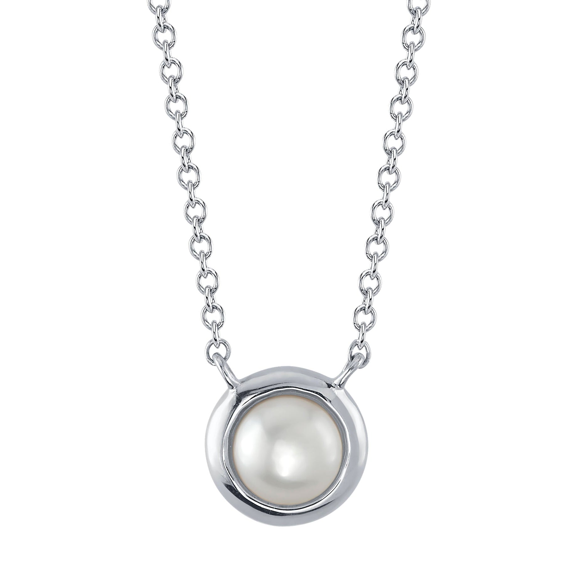 14K Gold Cultured Pearl Bezel Necklace -  Replica Handbags 